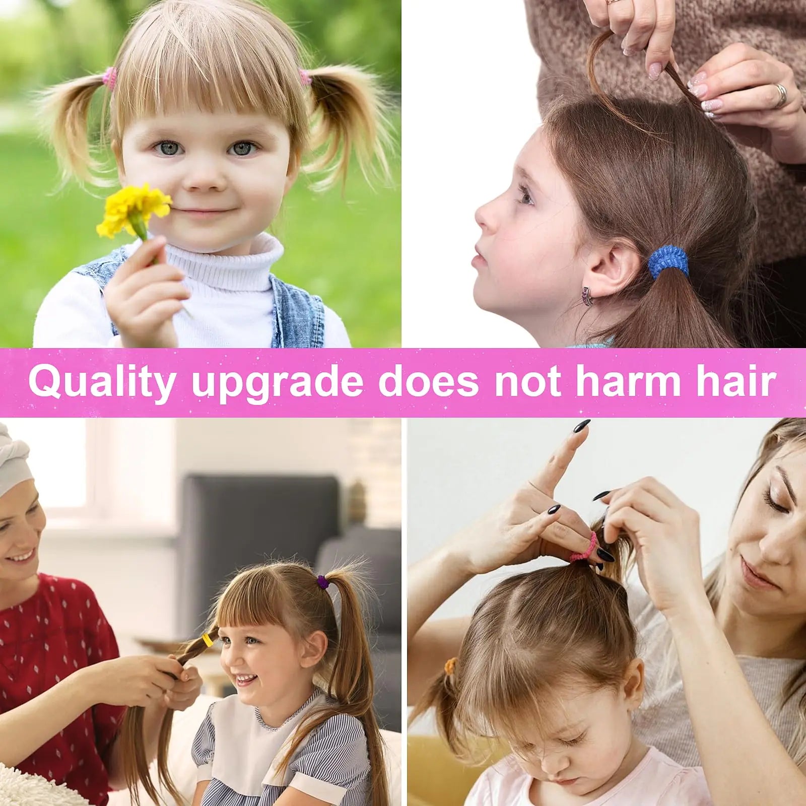 400 PCS Baby Hair Ties - No Damage Elastic Ponytail Holders for Toddlers & Girls, Soft and Seamless, Multicolor Hair Ties, 30 Colors