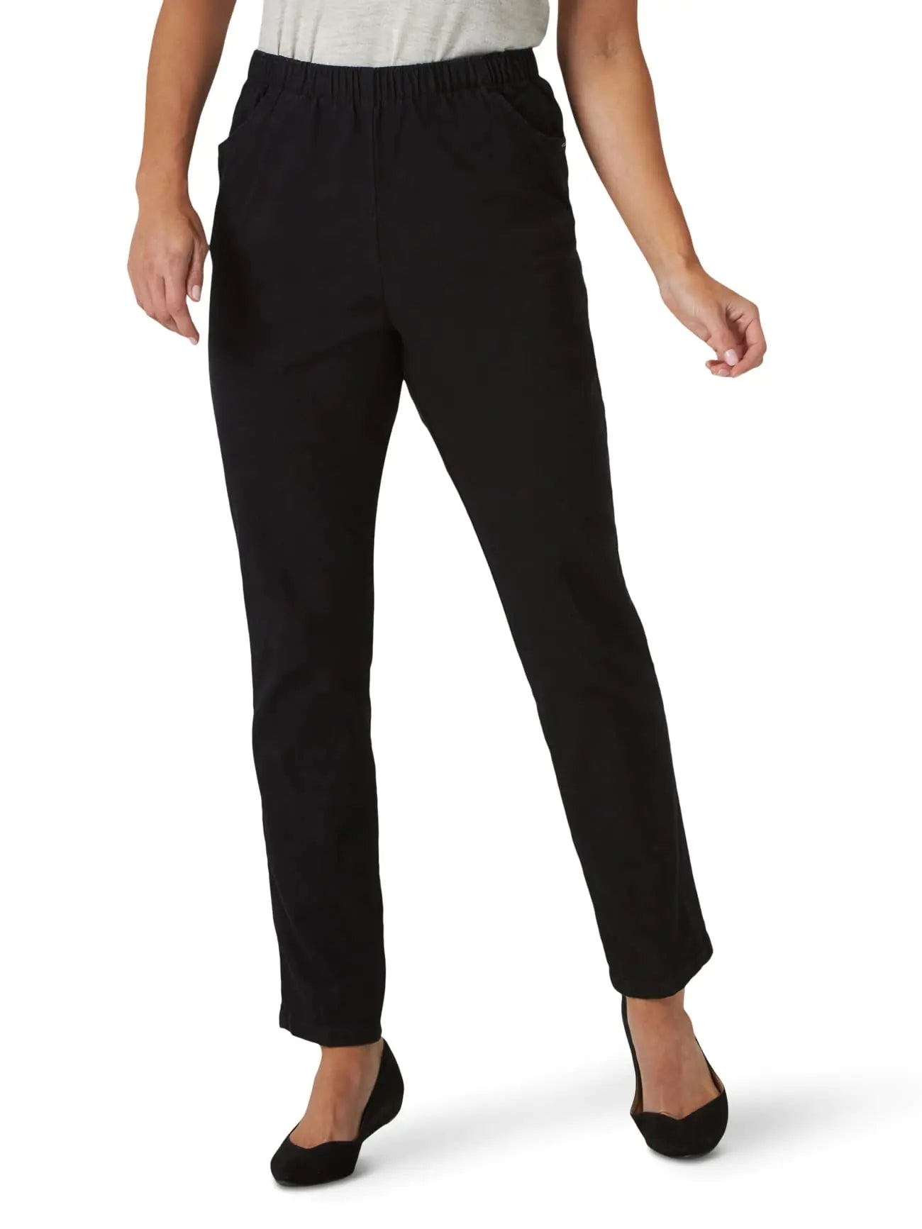 Pantalon legging élastique en denim noir chic petite