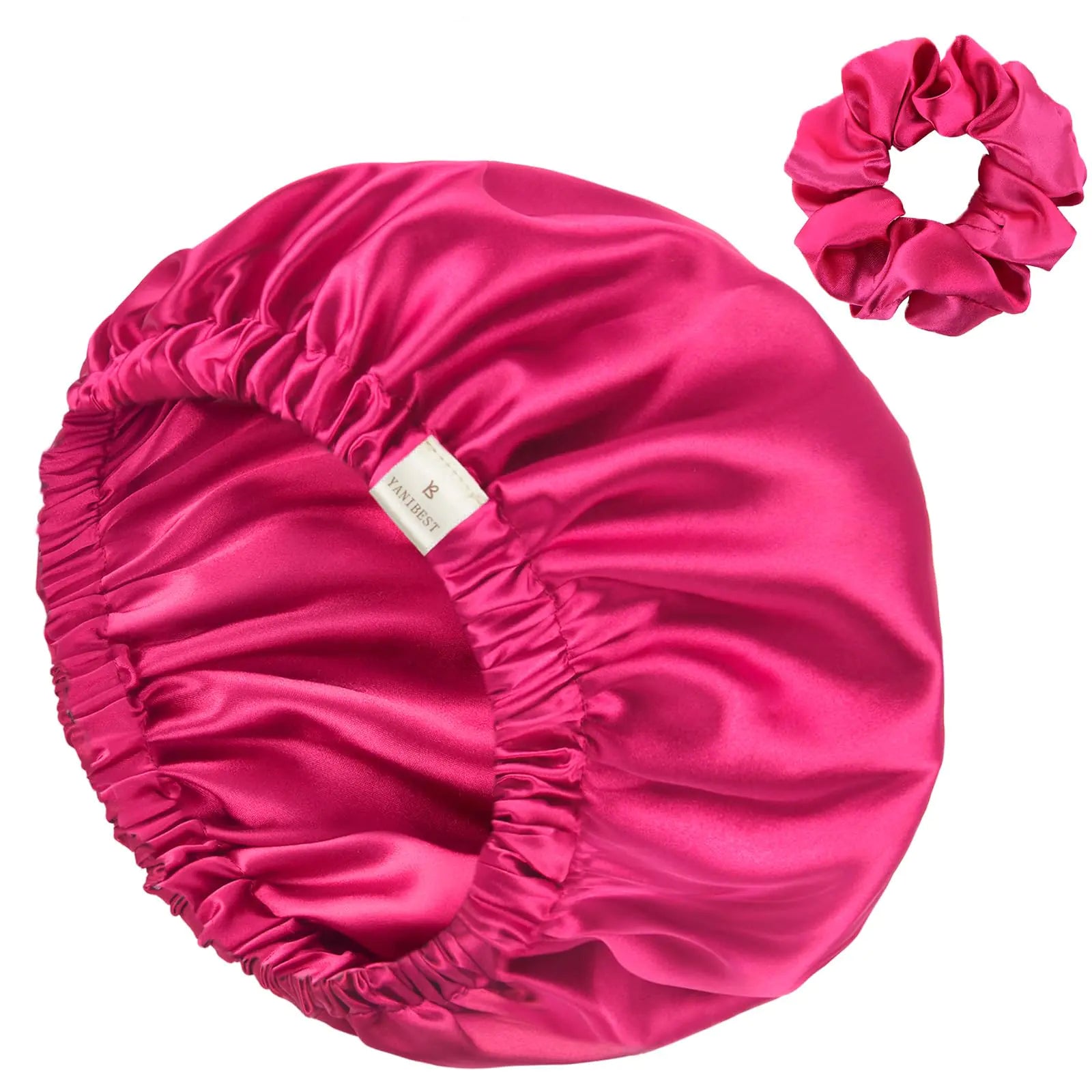 YANIBEST Bonnet en Satin Bonnet en Soie Bonnet Réglable pour Cheveux pour Dormir Bonnets pour Cheveux pour Femmes Cheveux Naturels Bouclés Taille Unique Marron