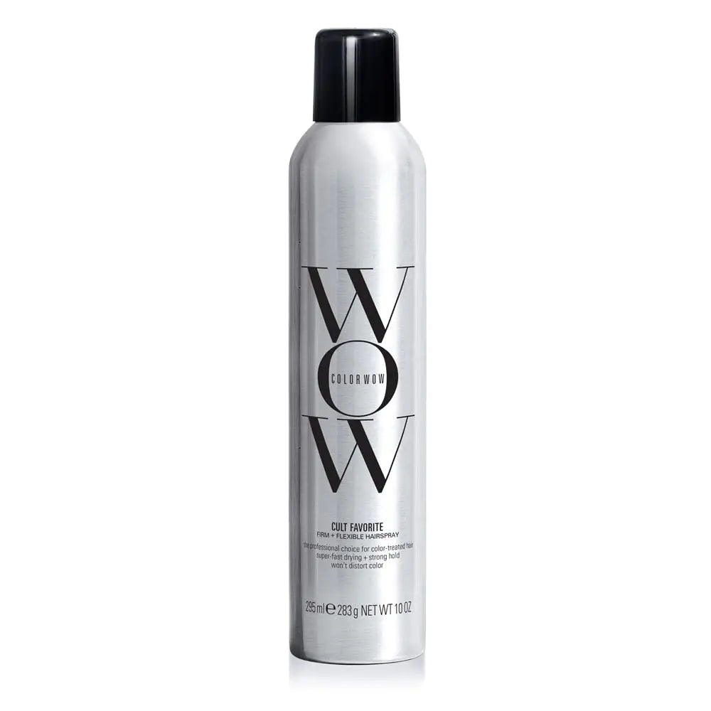 Laca para el cabello COLOR WOW Cult Favorite Firm + Flexible: spray ligero con fijación durante todo el día | Resistente a la humedad | Protección contra el calor y los rayos UV | No es rígida ni pegajosa | Se puede cepillar | No amarillea 