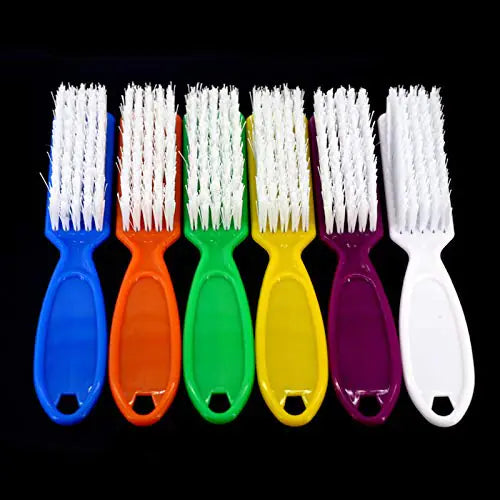 6 Pcs Handle Grip Nail Brush, Nail Cleaning Brushes for Toes and Fingernail