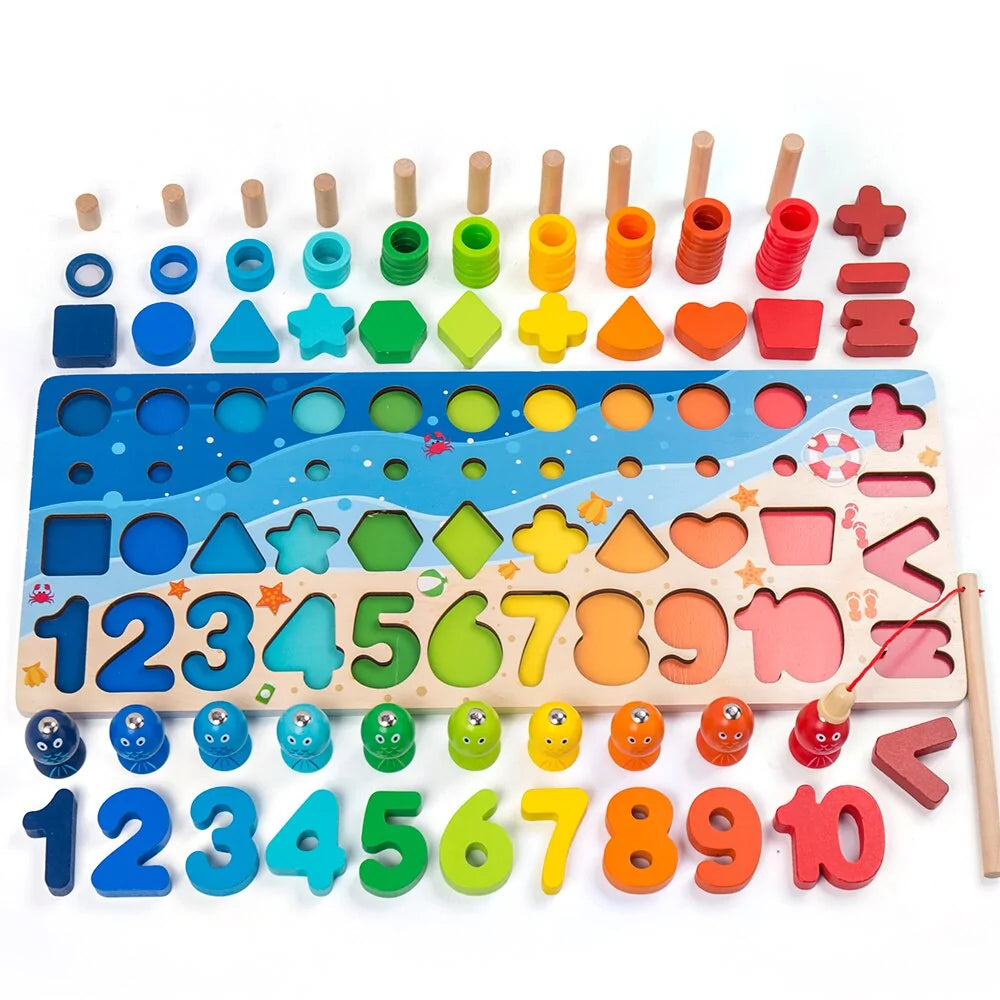 Puzzle géométrique en bois Montessori pour enfants