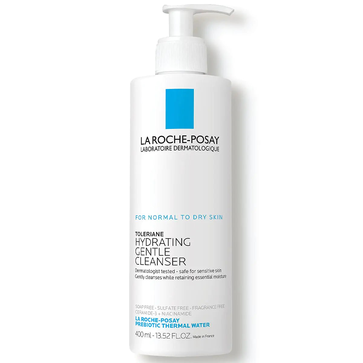 La Roche-Posay Toleriane Hydrating Gentle Face Cleanser | Hydrating Facial Cleanser With Niacinamide + Ceramides | Daily Face Wash For Dry Skin To Normal Skin | Sensitive Skin Tested | Fragrance Free 13.52 Fl Oz (Pack of 1)