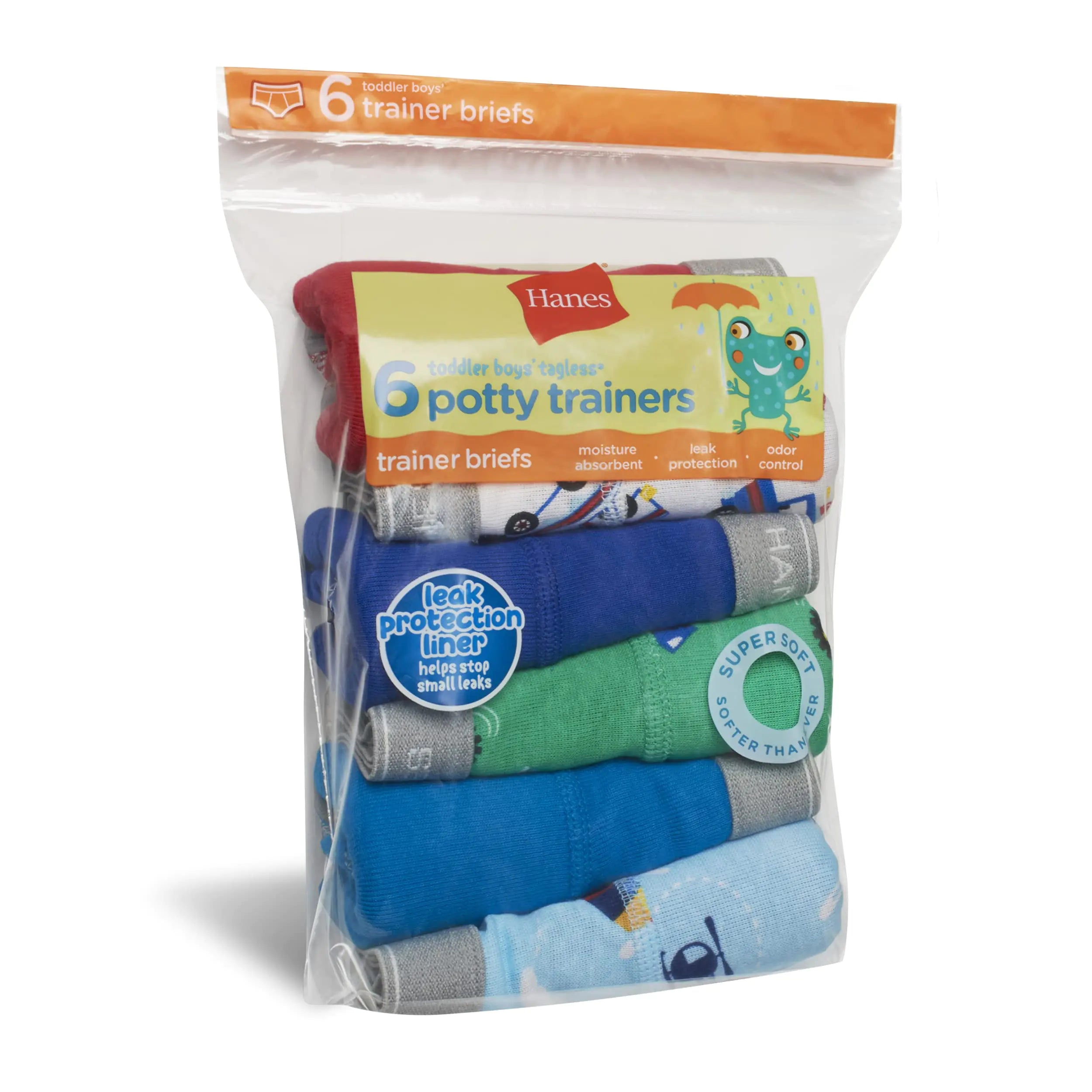 Hanes boys Potty Trainer Underwear 6-Pack 4T Briefs - Blue/Print Assorted - 6 Pack - Vivareflex Online