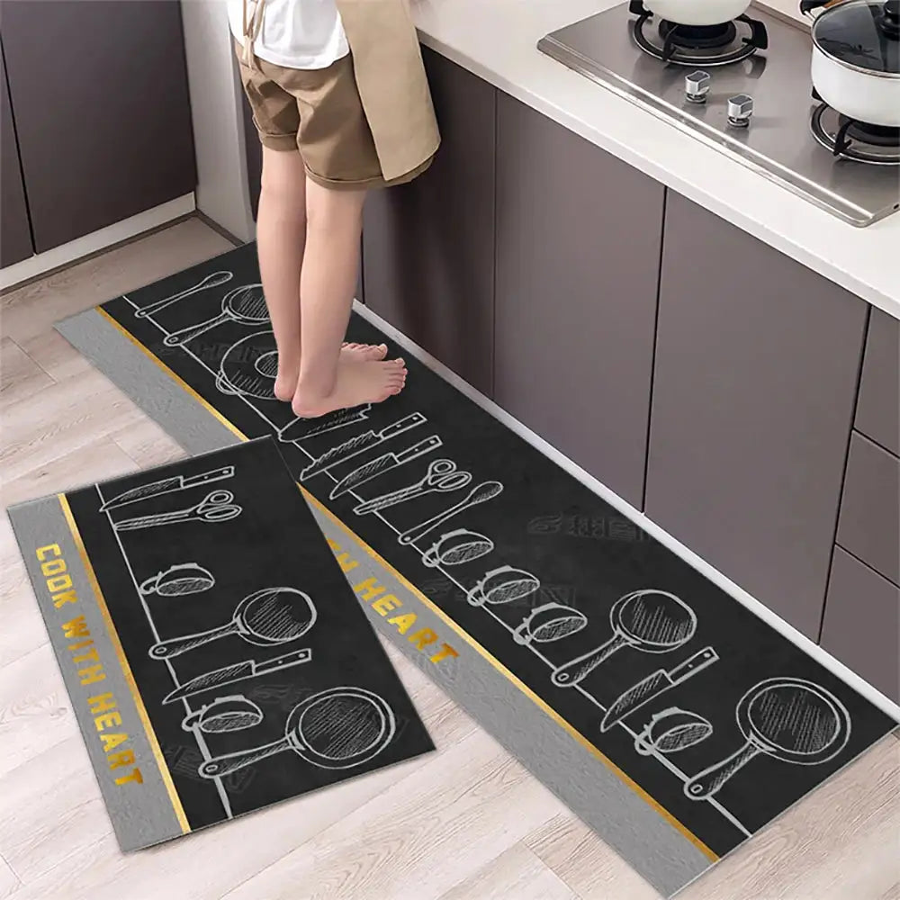 Tapis de cuisine antidérapant moderne