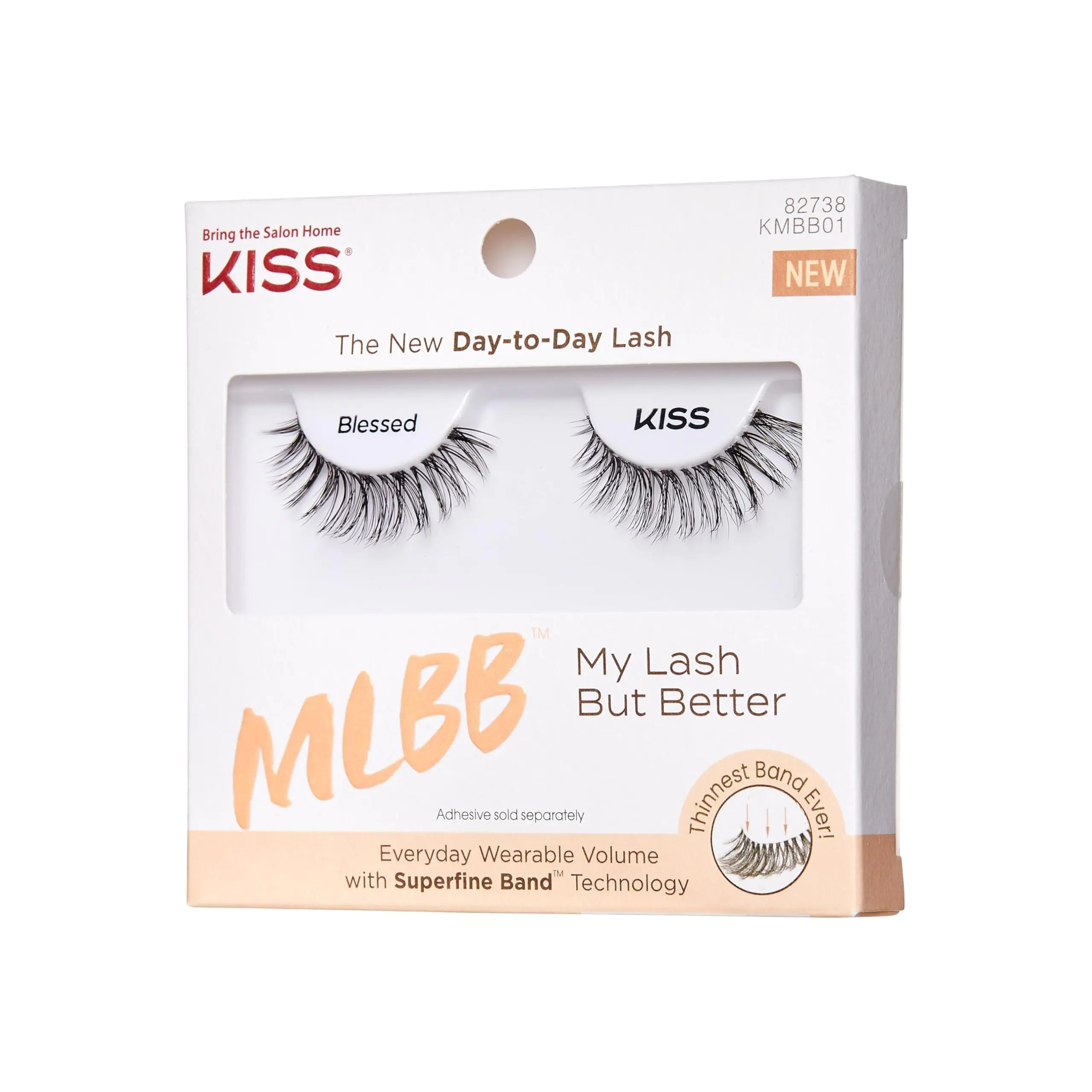 KISS My Lash But Better False Eyelashes, 'Blessed', 12 mm, Includes 1 Pair Of Lash, Contact Lens Friendly, Easy to Apply, Reusable Strip Lashes Blessed