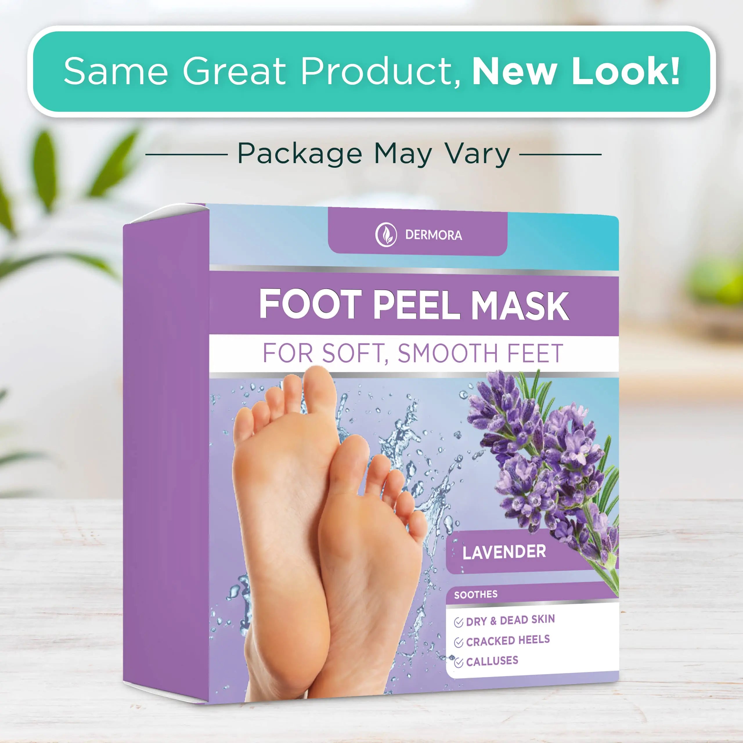 DERMORA Foot Peel Mask – 2 Pack French Lavender Exfoliating Foot Masks for Soft, Smooth Feet - Vivareflex Online