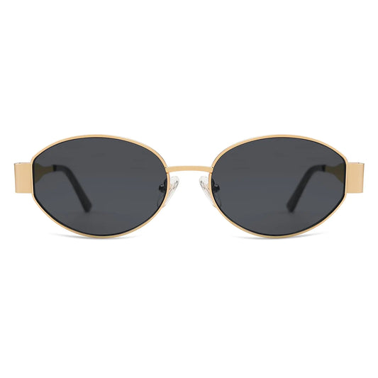 SOJOS Retro Oval Sunglasses for Women Men Trendy Sun Glasses Classic Shades UV400 Protection SJ1217 Gold/Grey - Vivareflex Online