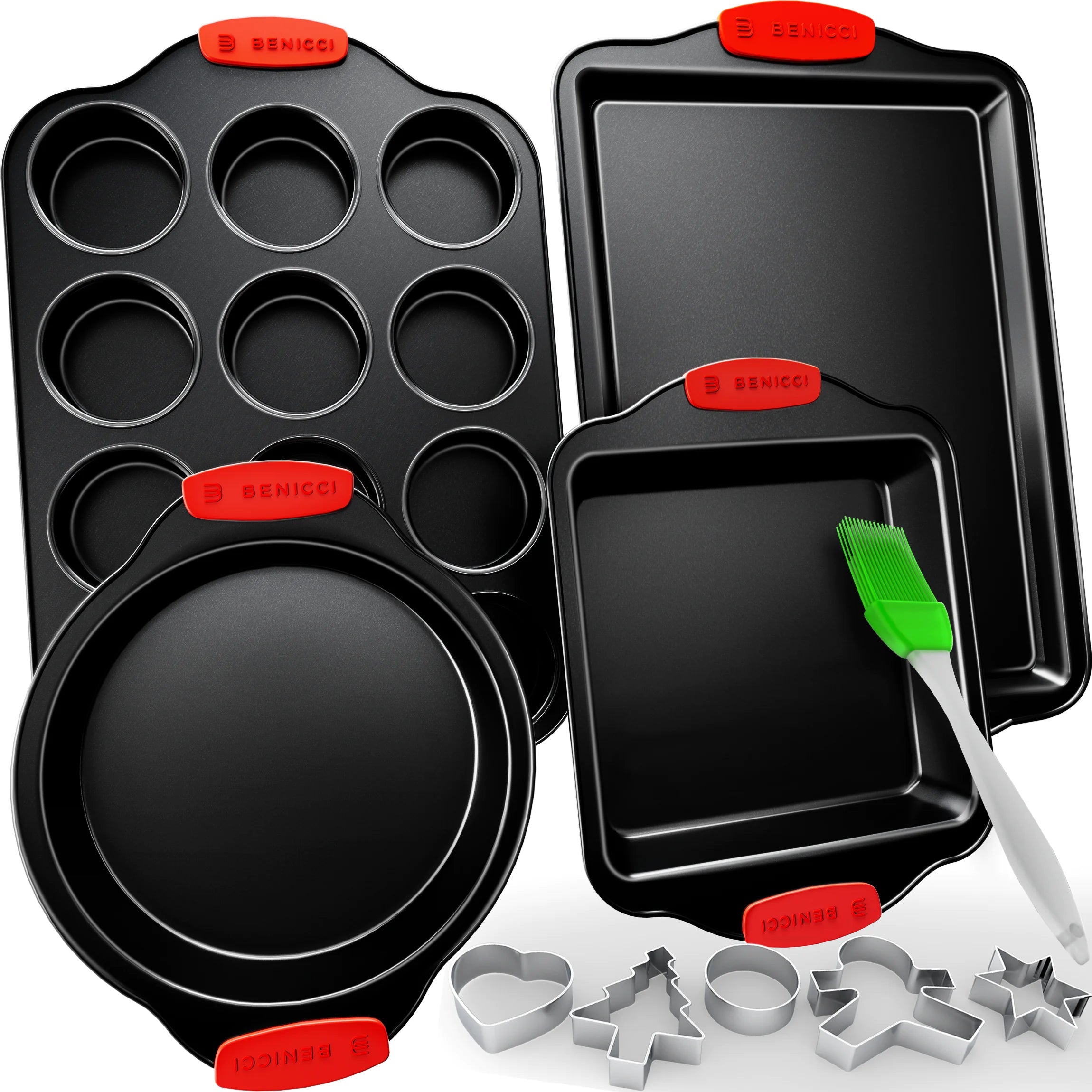 Deluxe Easy-Clean 4-Piece Baking Set with Silicone Grips Vivareflex Online