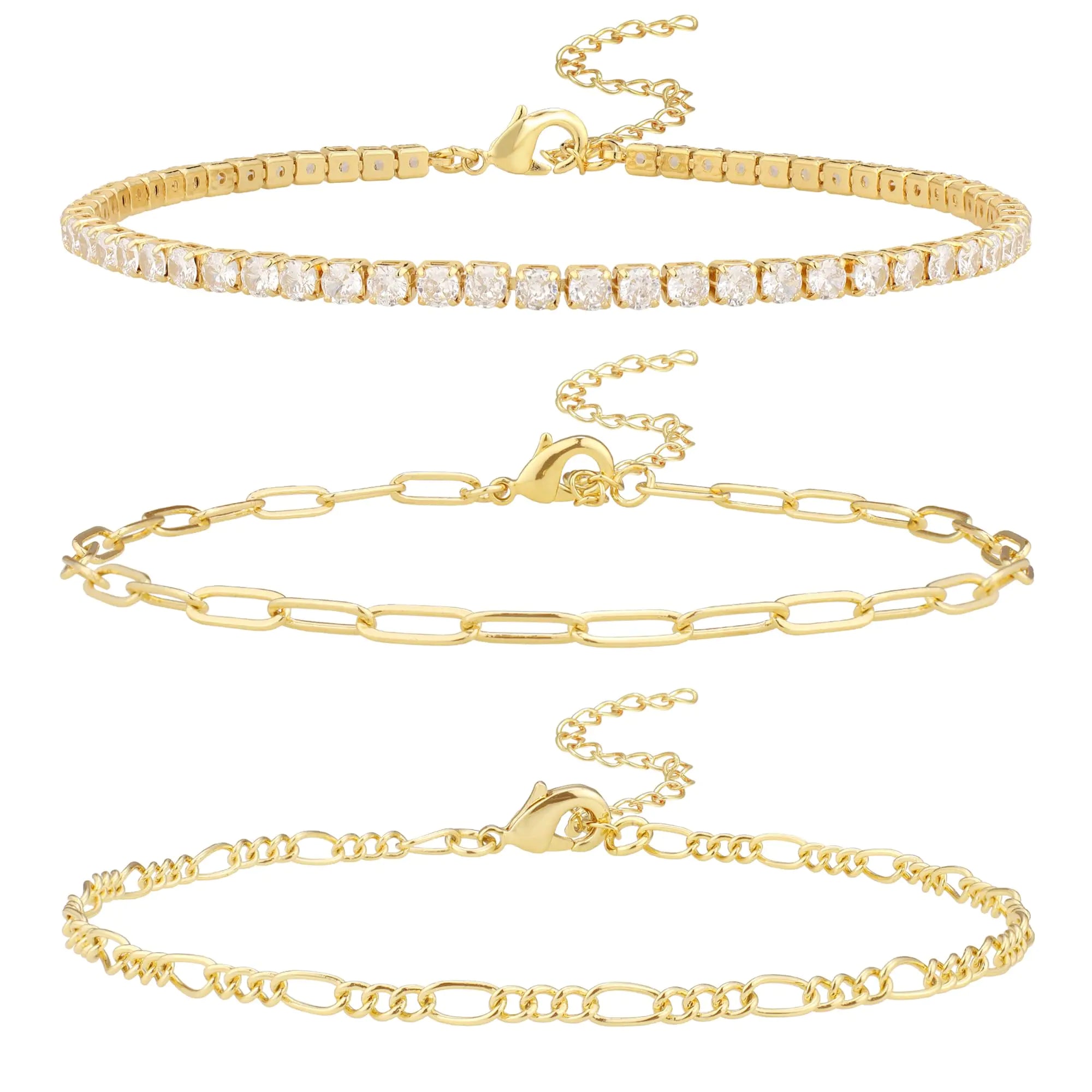 14K Gold/Sterling Silver Plated Cuban Link Anklet for Women – Waterproof, Plus Size, 9-12 Inch - Vivareflex Online