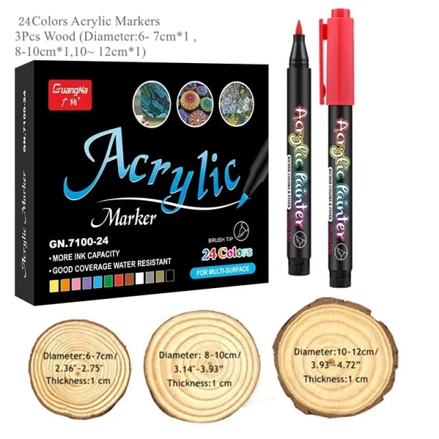 Stylos de peinture acrylique 36 couleurs