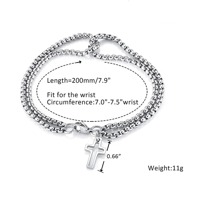 Hollow Double Chain Cross Pendant for Men Vivareflex Online