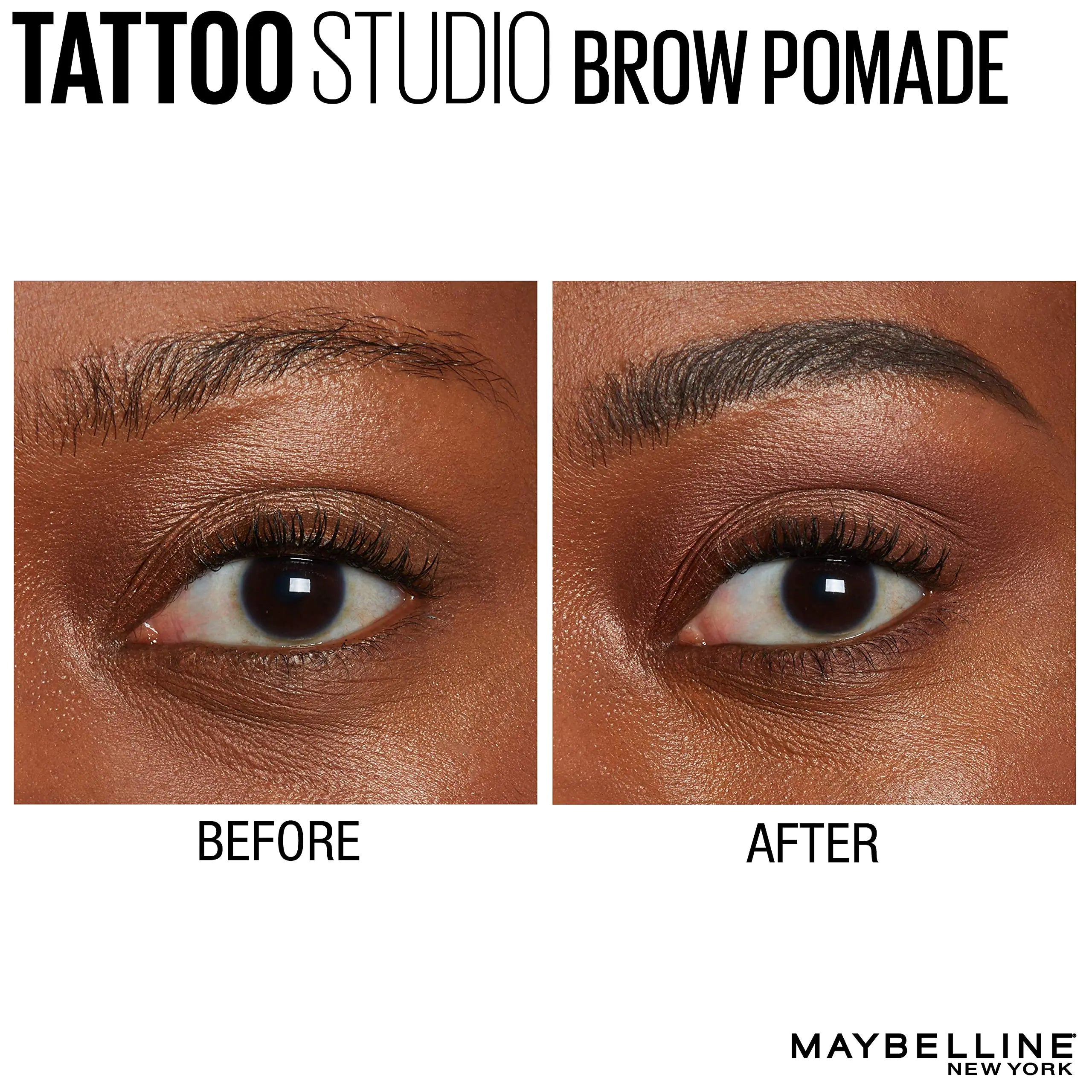 Maybelline TattooStudio Brow Pomade Longue Tenue, Constructible, Maquillage des Sourcils, Brun Noir, 1 Unité 382 BLACK BROWN 0,106 Once (PACK DE 1)