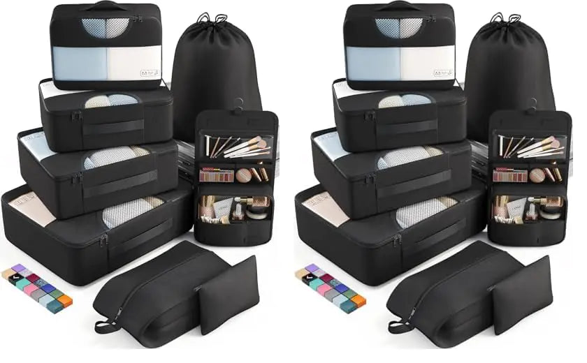 Veken 8-Piece Packing Cubes Set – Travel Bag Organizers for Suitcases & Carry-On Luggage - Vivareflex Online