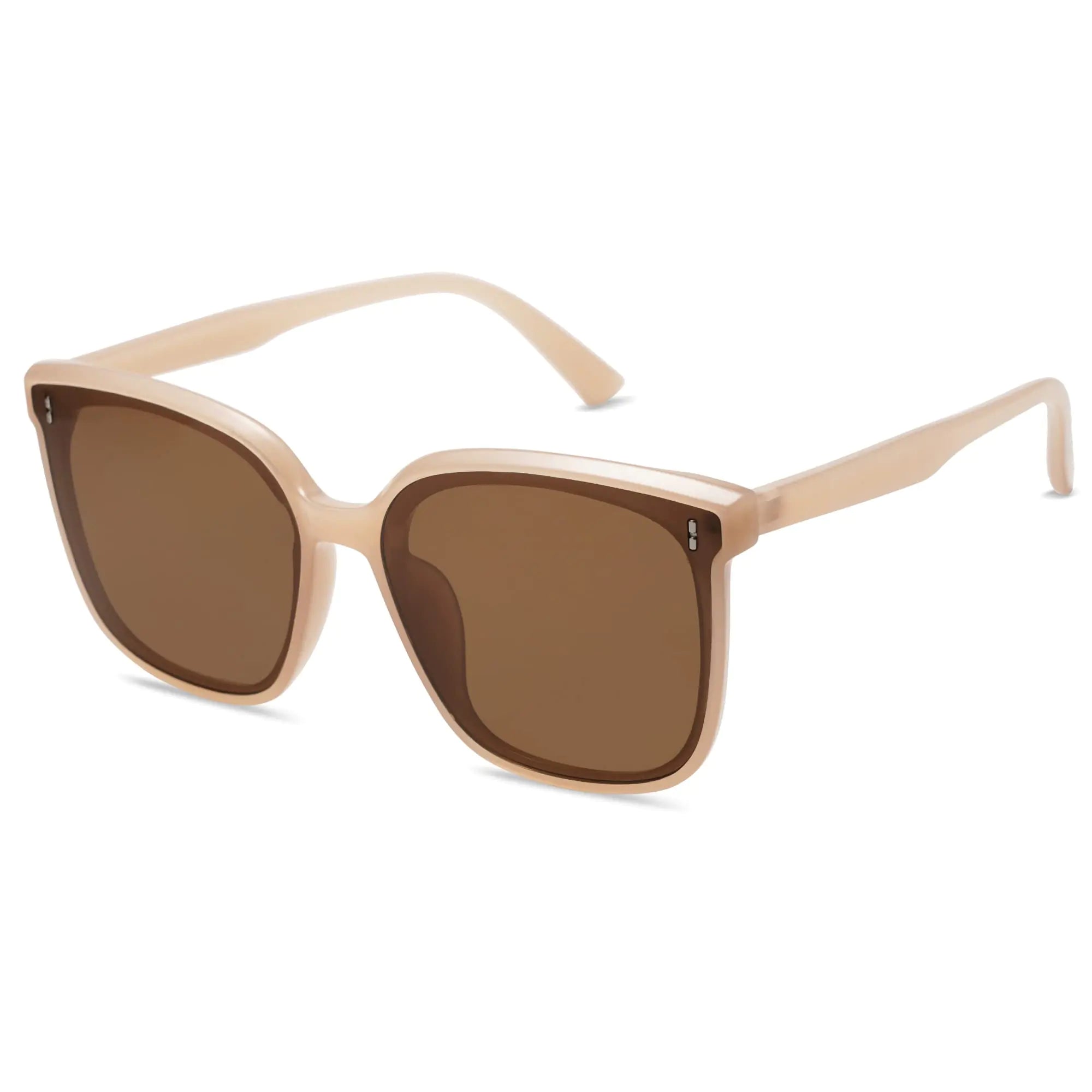 Lunettes de soleil surdimensionnées tendance SOJOS pour femmes et hommes Marron/Marron