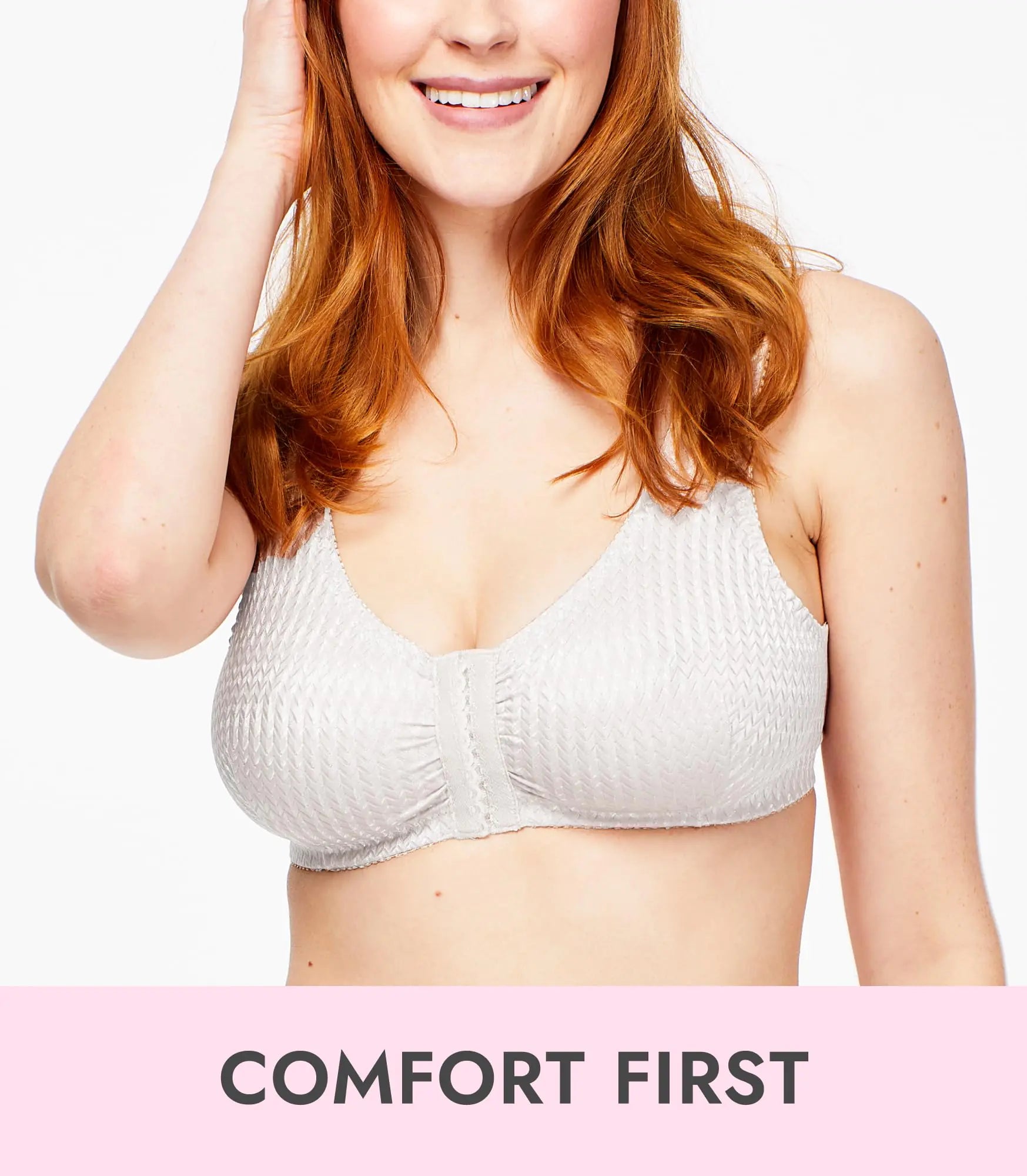 Soutien-gorge confort à fermeture frontale Carole Martin pour femme, sans armatures, taille 42, blanc