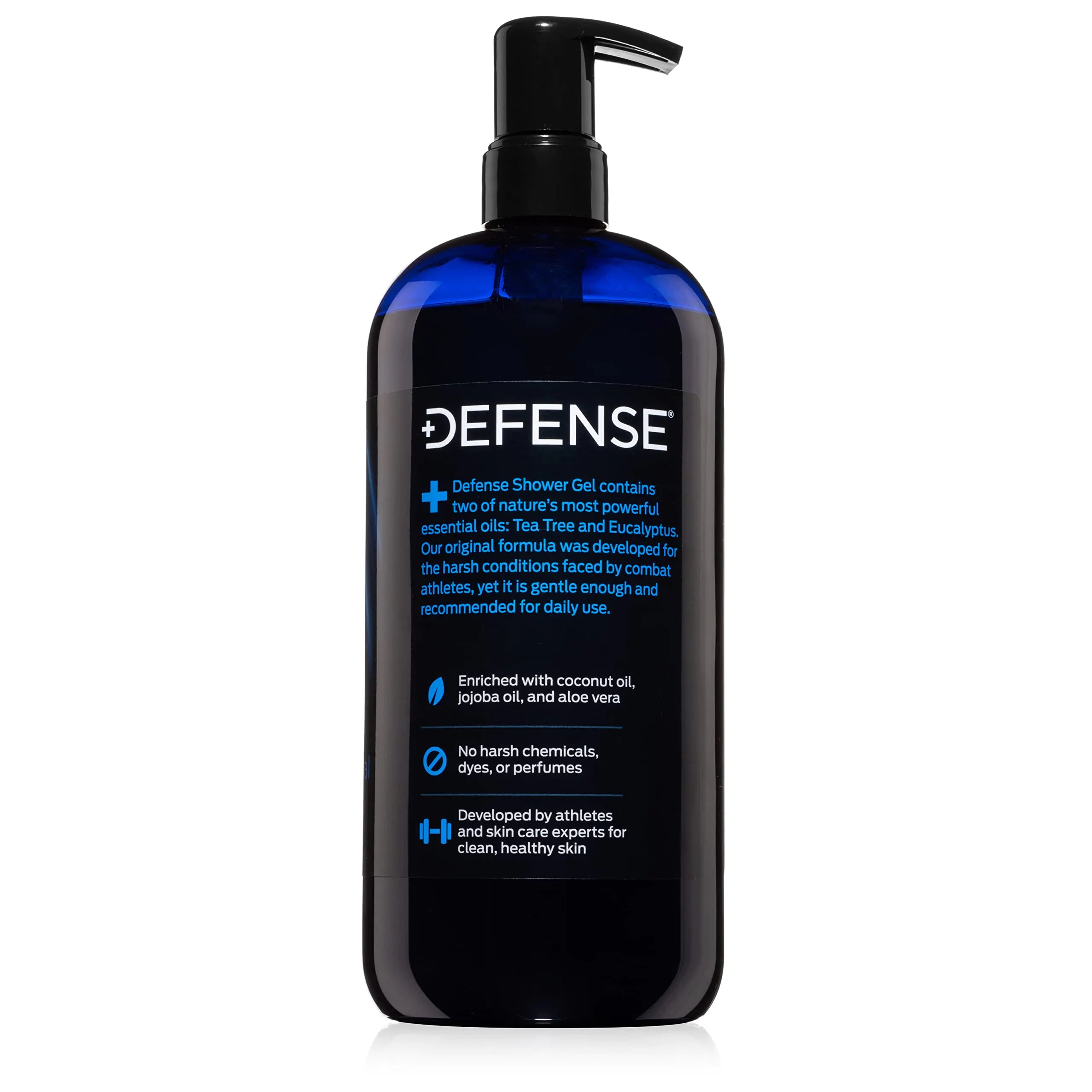 Gel de baño con aceite de árbol de té orgánico Defense Soap, 32 oz, ingredientes totalmente naturales, sin SLS, calmante, unisex, original, 32 onzas líquidas (paquete de 1) 