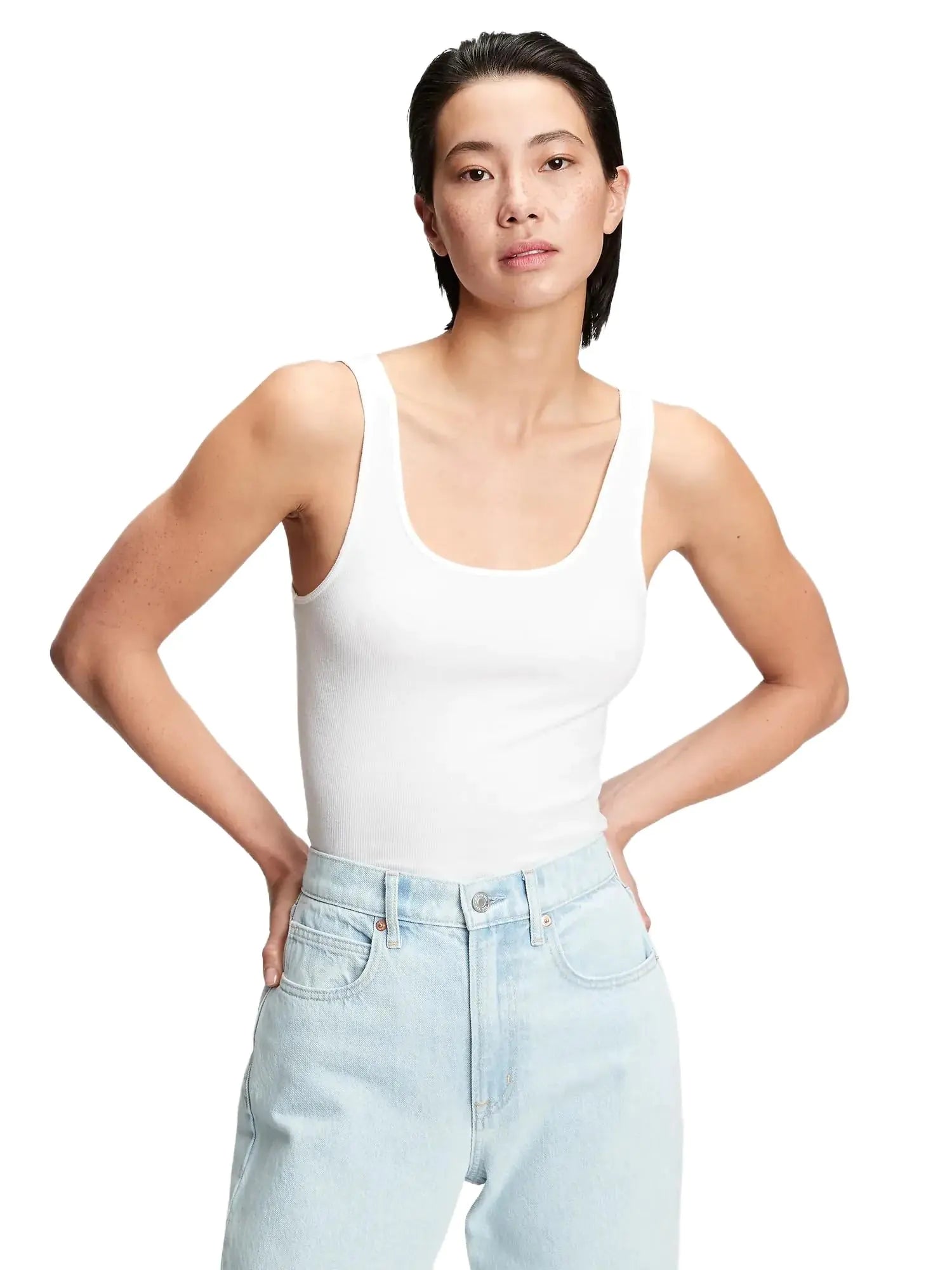 GAP Women's Ribbed Tank Top Small Petite Optic White - Vivareflex Online