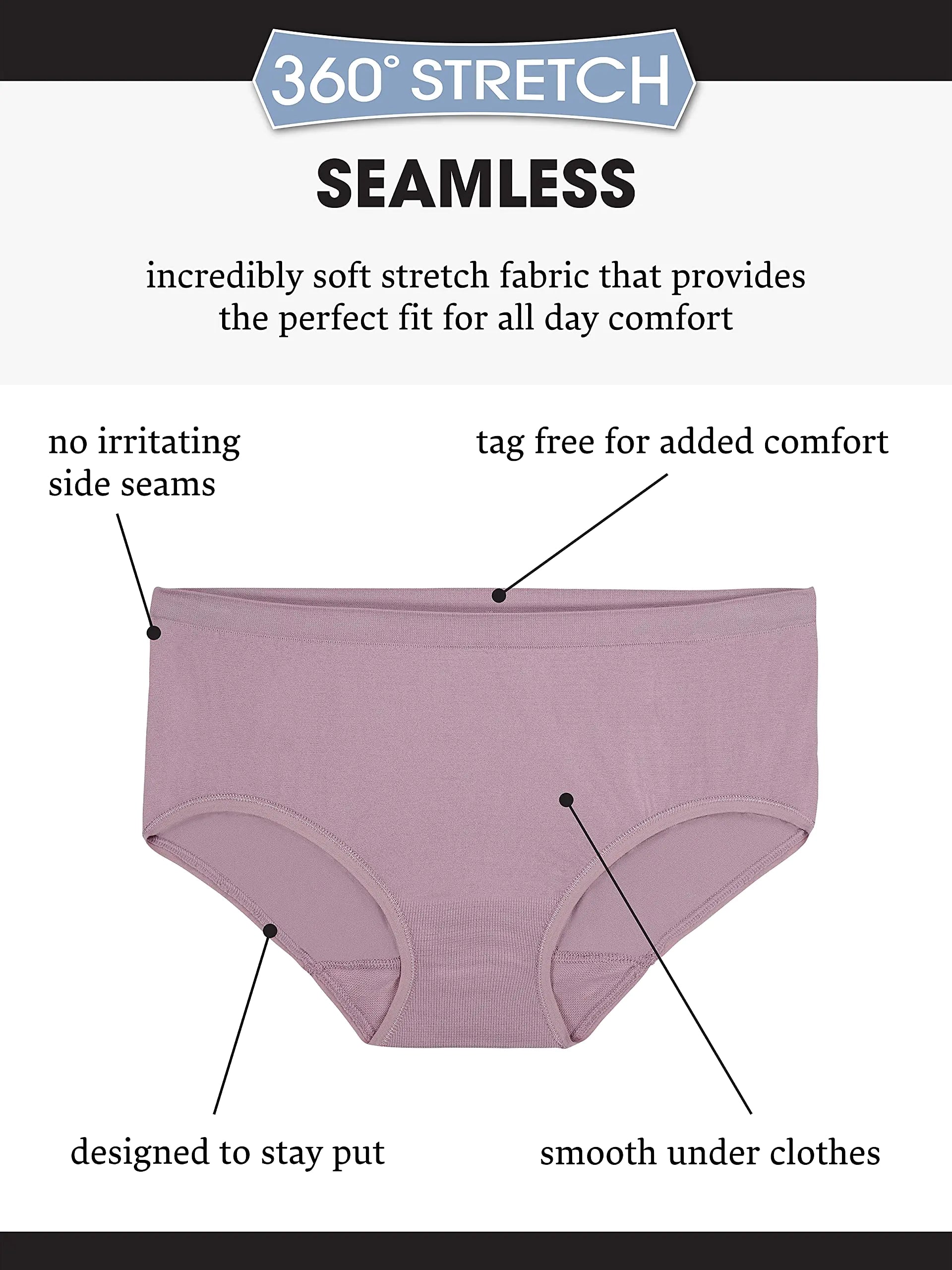 Fruit of the Loom Women's Seamless No Show Underwear – Stretch Fit, No Panty Lines, Plus Size Available (10 Pack) - Vivareflex Online