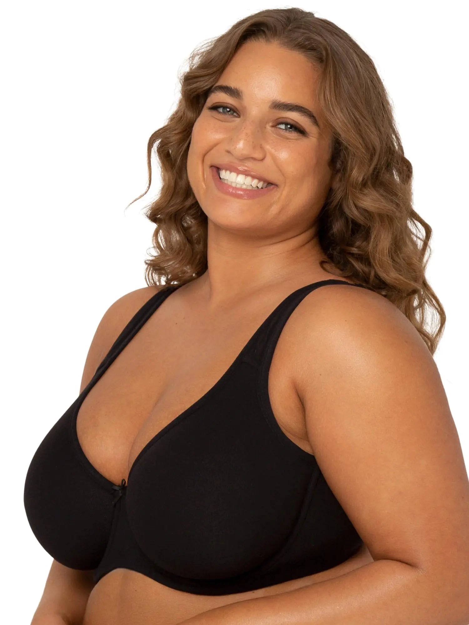 Fit For Me By Fruit of the Loom Women's Plus Size Cotton Unlined Underwire Bra-Pinch-Free Straps - Side and Back Smoothing 40DDD Heather Grey/Black Hue