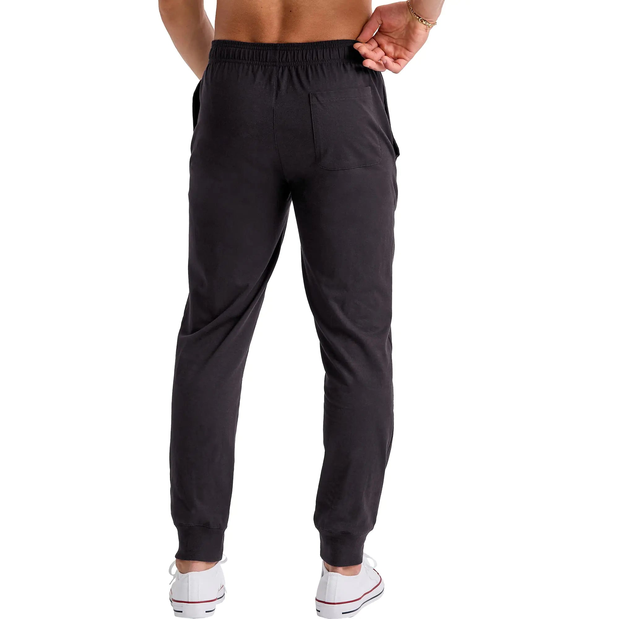 Pantalon de jogging en coton Hanes Originals, pantalon de survêtement en jersey pour homme avec poches, entrejambe de 30 pouces, grand noir