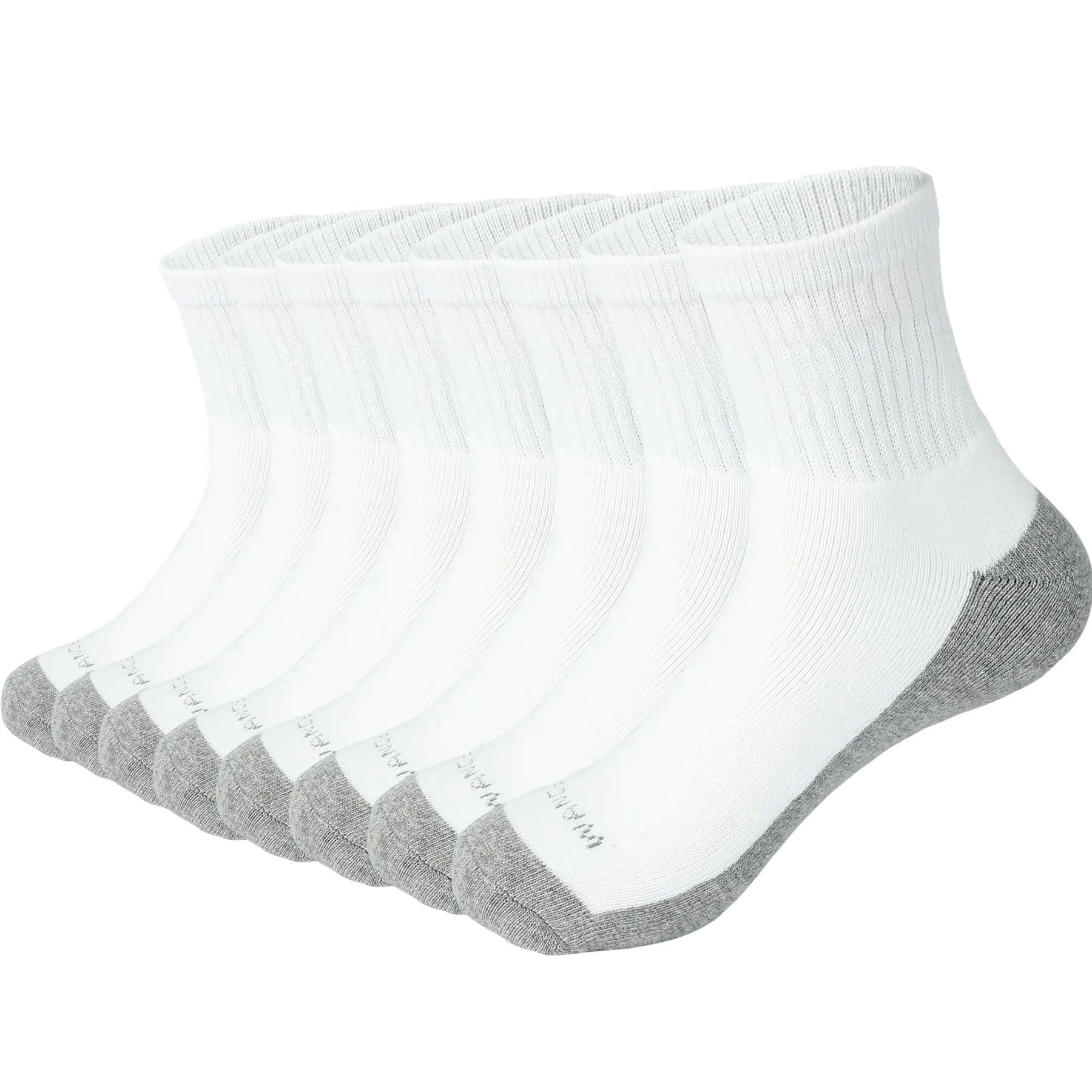 WANDER Calcetines deportivos hasta el tobillo para hombre, 3/8 pares, calcetines gruesos acolchados para correr para hombres y mujeres, calcetines de algodón 6-9/9-12/12-15 12-15 8 pares A1-blanco 