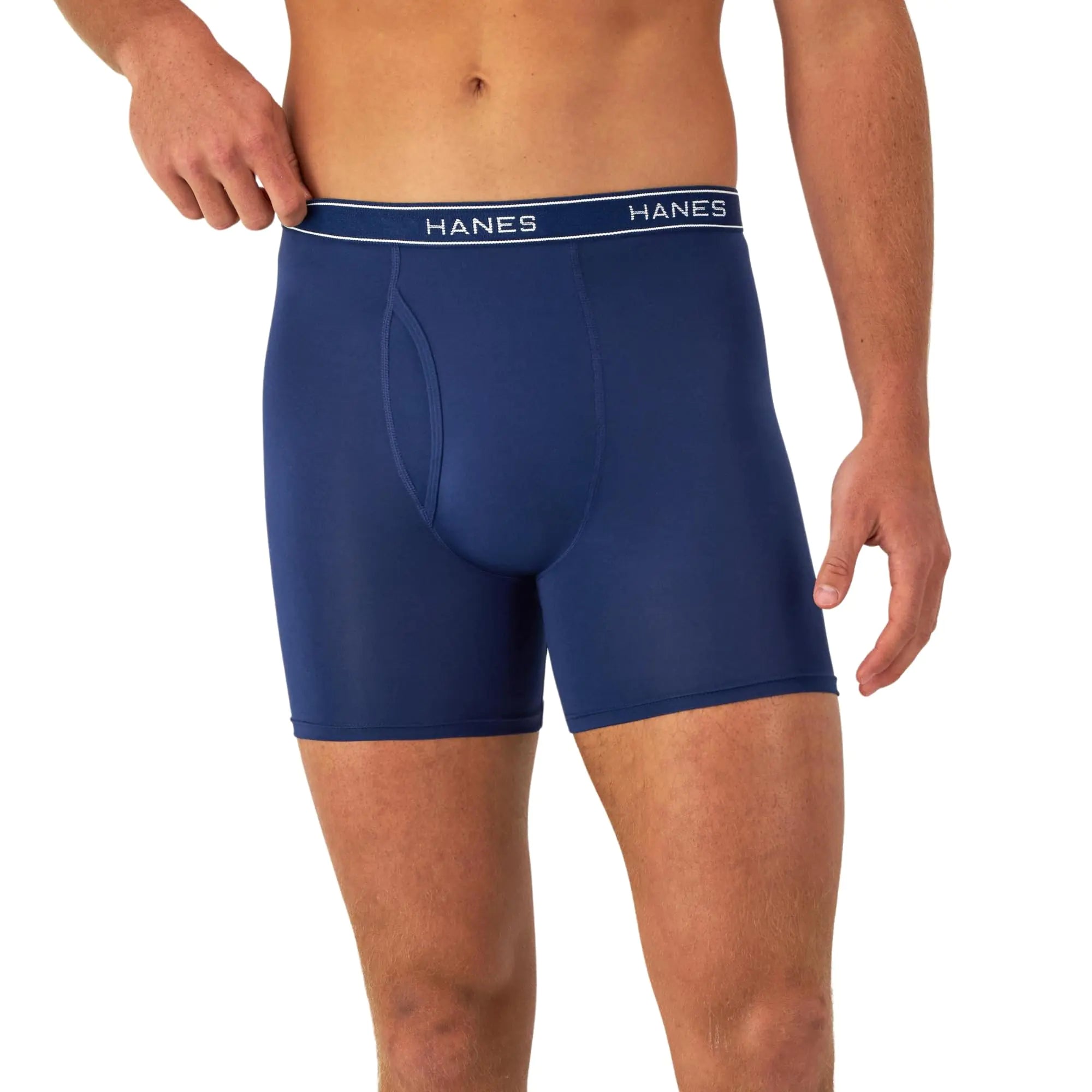 Sous-vêtements boxeurs Hanes Value Performance Stretch pour hommes, évacuant l'humidité, lot de 6, taille S, noir/bleu/gris