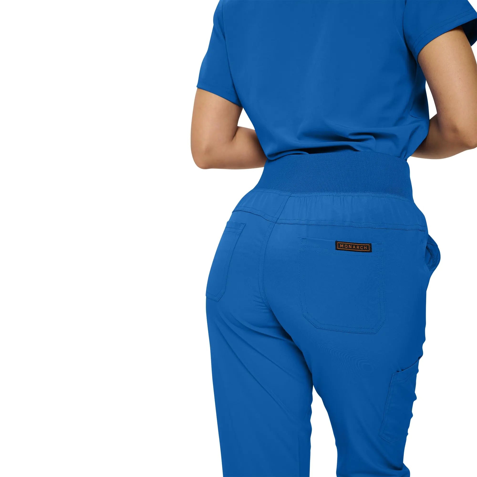 Conjunto médico elástico MONARCH UNIFORMS para mujer, conjunto médico en tallas regulares y pequeñas, conjunto médico con blusa metida por dentro para mujer, azul real, talla extragrande 