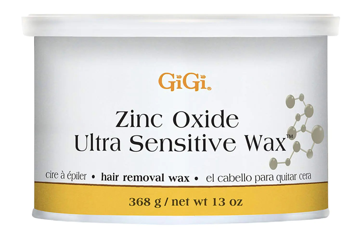 GiGi Zinc Oxide Ultra Sensitive Hair Removal Wax, Gentle and on Extra-Delicate Skin, 13 oz., 1-pc 13 Ounce (Pack of 1)