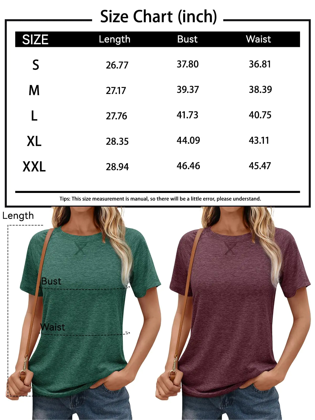 Camisetas AUTOMET de manga corta con cuello redondo para mujer, camisetas de verano informales, suaves y ligeras, ropa 2024 XX-Large, color morado 