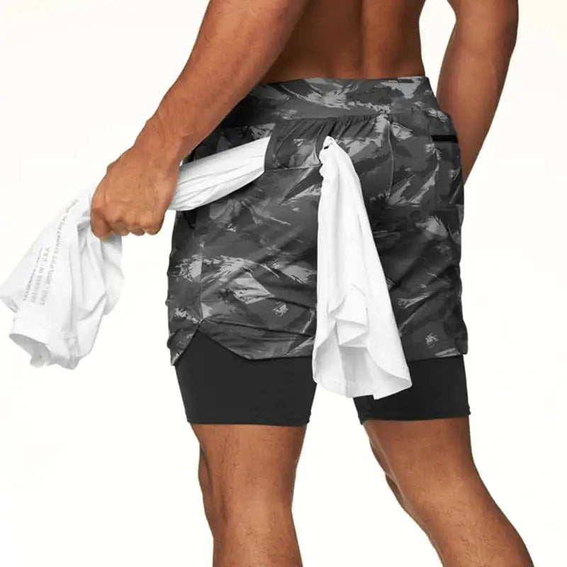 Camo 2-in-1 Running Shorts For Men Vivareflex Online