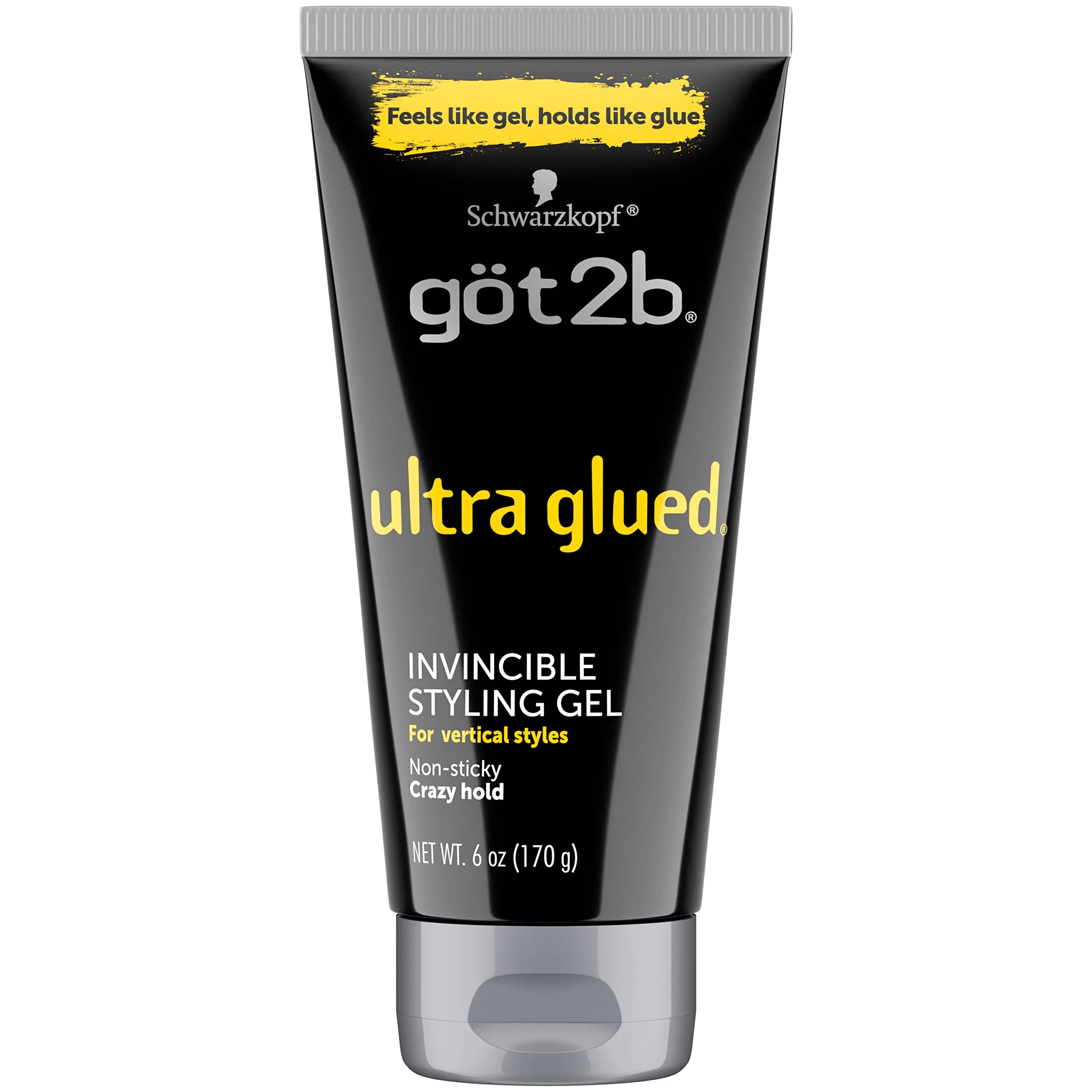 Gel coiffant Got2B Ultra Glued Invincible 2 tubes de 6 oz + 1 tube de voyage de 1,25 oz Gel coiffant + Voyage 1 Fl Oz (Pack de 1)