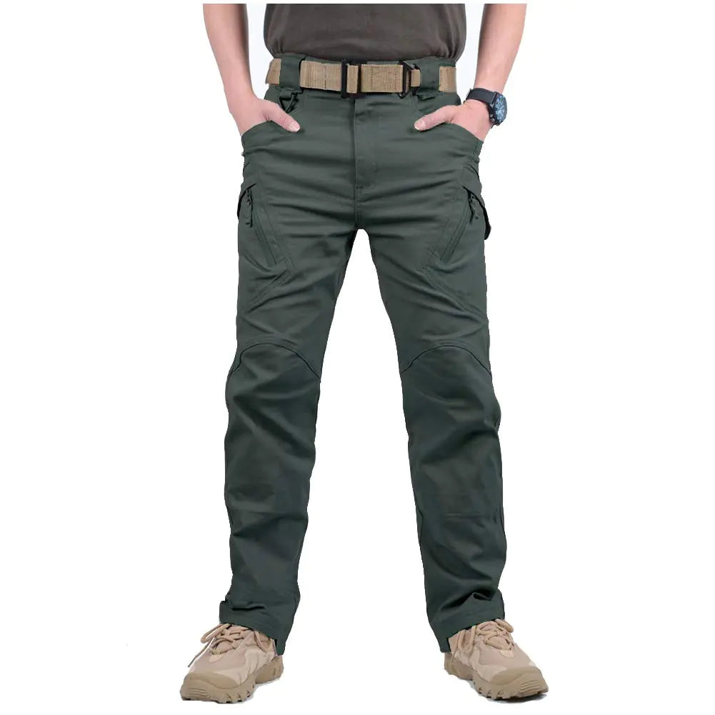 Pantalones tácticos de senderismo CARWORNIC Gear para hombre, de algodón ligero, para exteriores, de combate militar, de carga, 32 W x 30 L, color verde militar