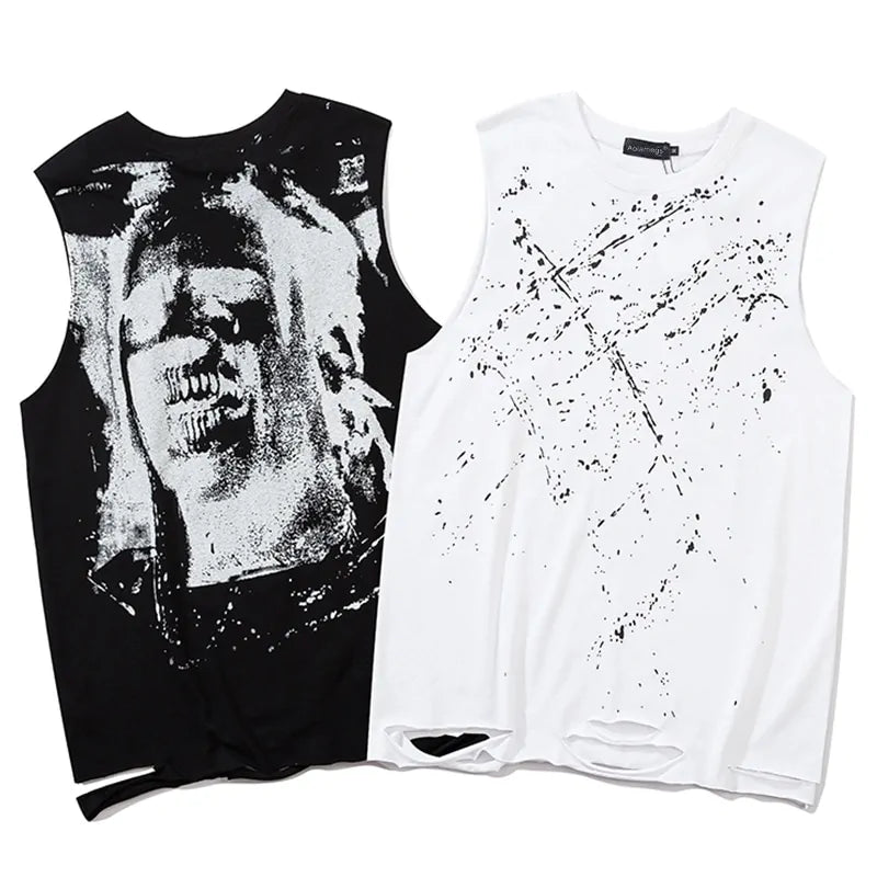 Men Horror Portrait Tank Top Vivareflex Online