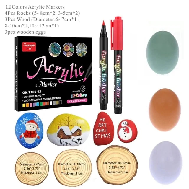 Stylos de peinture acrylique 36 couleurs