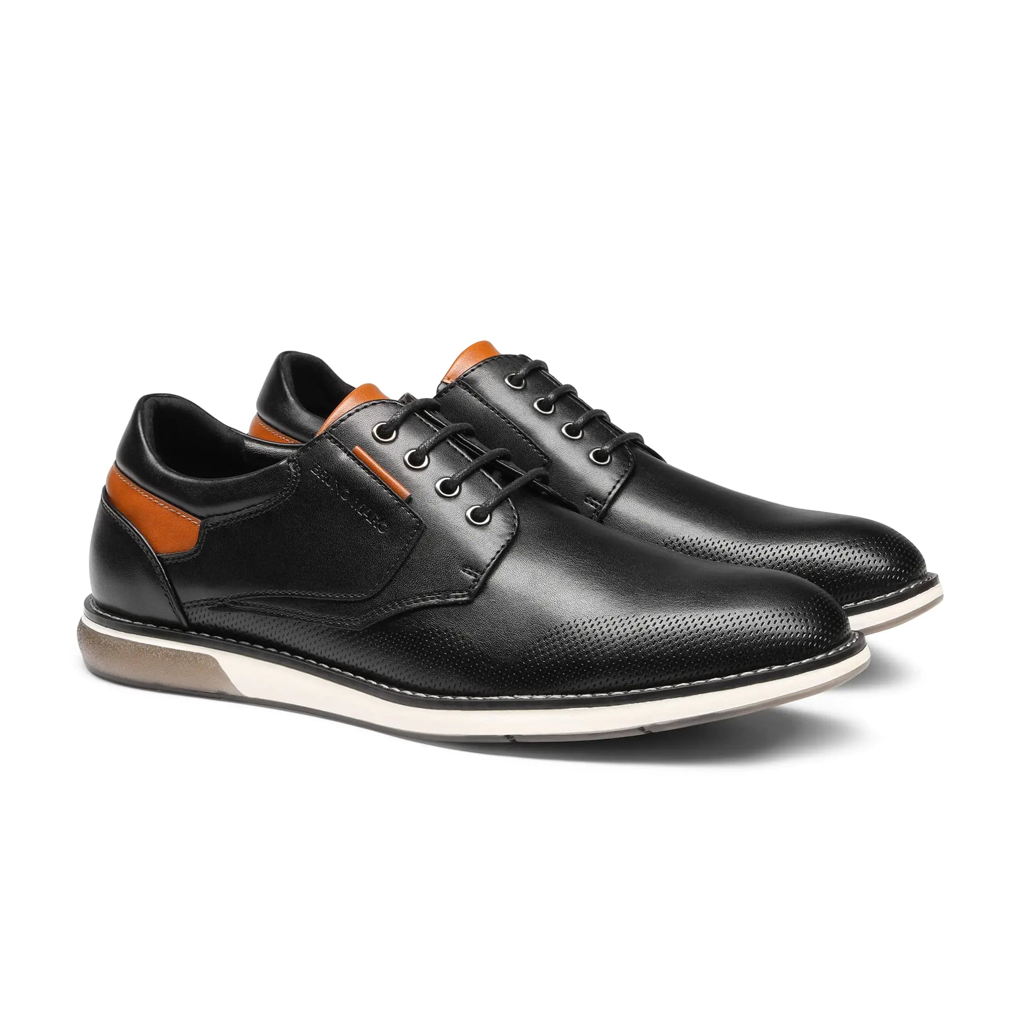 Chaussures Oxford décontractées pour hommes Bruno Marc Baskets Derby formelles d'affaires 10 larges noires