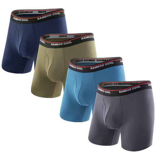 Bamboo Cool Men's Boxer Briefs with 3D Pouch – 4-Pack - Vivareflex Online