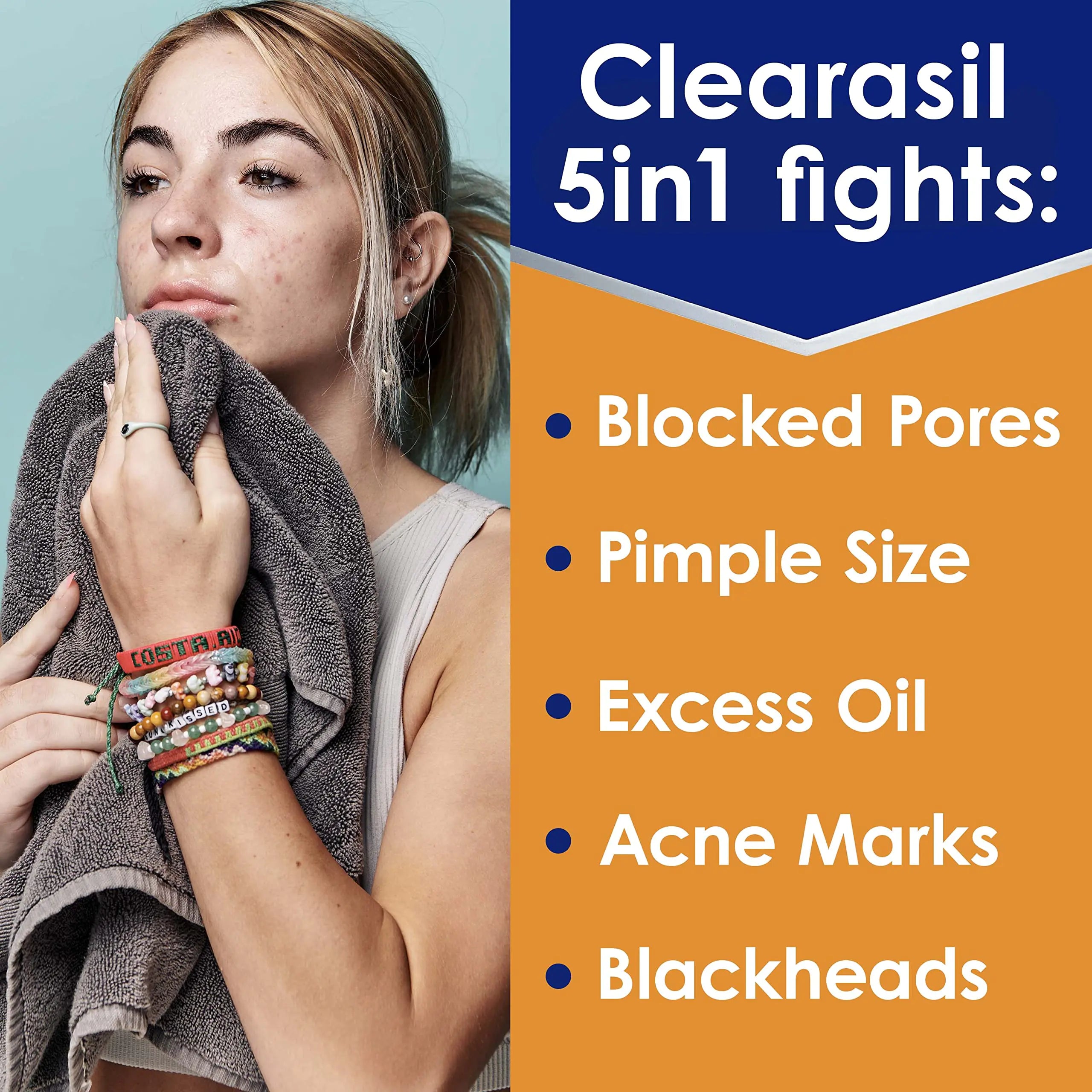 Crème de traitement localisée 5 en 1 Clearasil Stubborn Acne Control, force maximale avec 10 % de peroxyde de benzoyle, médicament contre l'acné, 1 oz 1 once (paquet de 1)