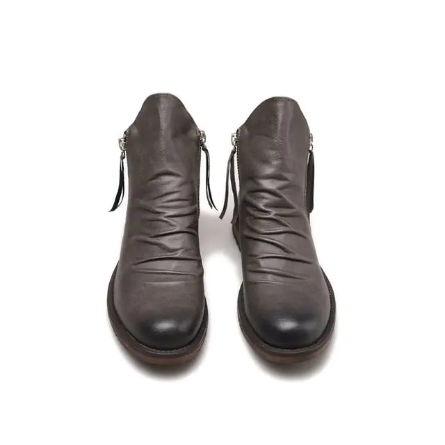 Retro Ankle Non-Slip Leather Boots Men Vivareflex Online