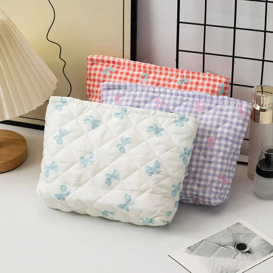 kawaii makeup Ladies Travel Storage Bag New bow Women's Cosmetic Bags Cute Portable Girls Pencil Case Makeup Bag Handbags Ultimate Bag Store