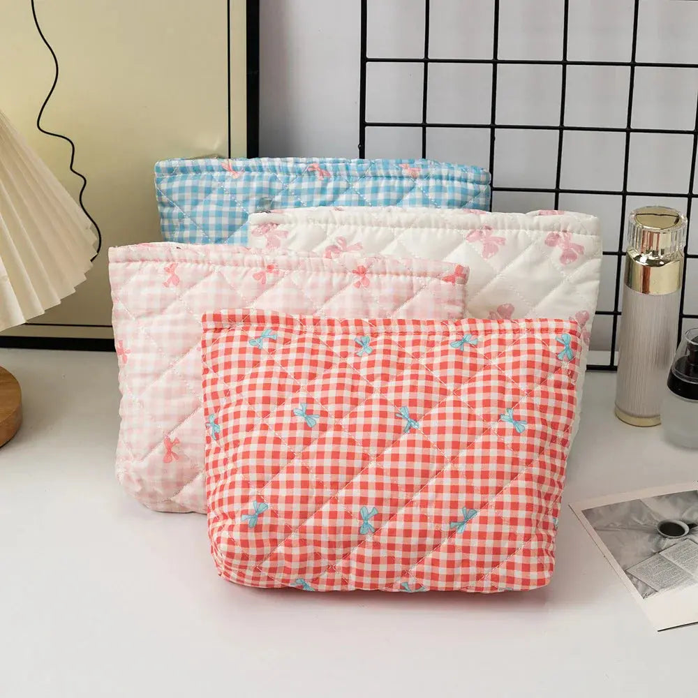 kawaii makeup Ladies Travel Storage Bag New bow Women's Cosmetic Bags Cute Portable Girls Pencil Case Makeup Bag Handbags Ultimate Bag Store