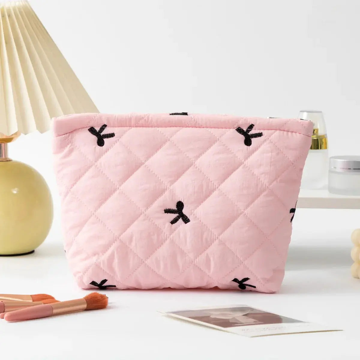 kawaii makeup Ladies Travel Storage Bag New bow Women's Cosmetic Bags Cute Portable Girls Pencil Case Makeup Bag Handbags Ultimate Bag Store