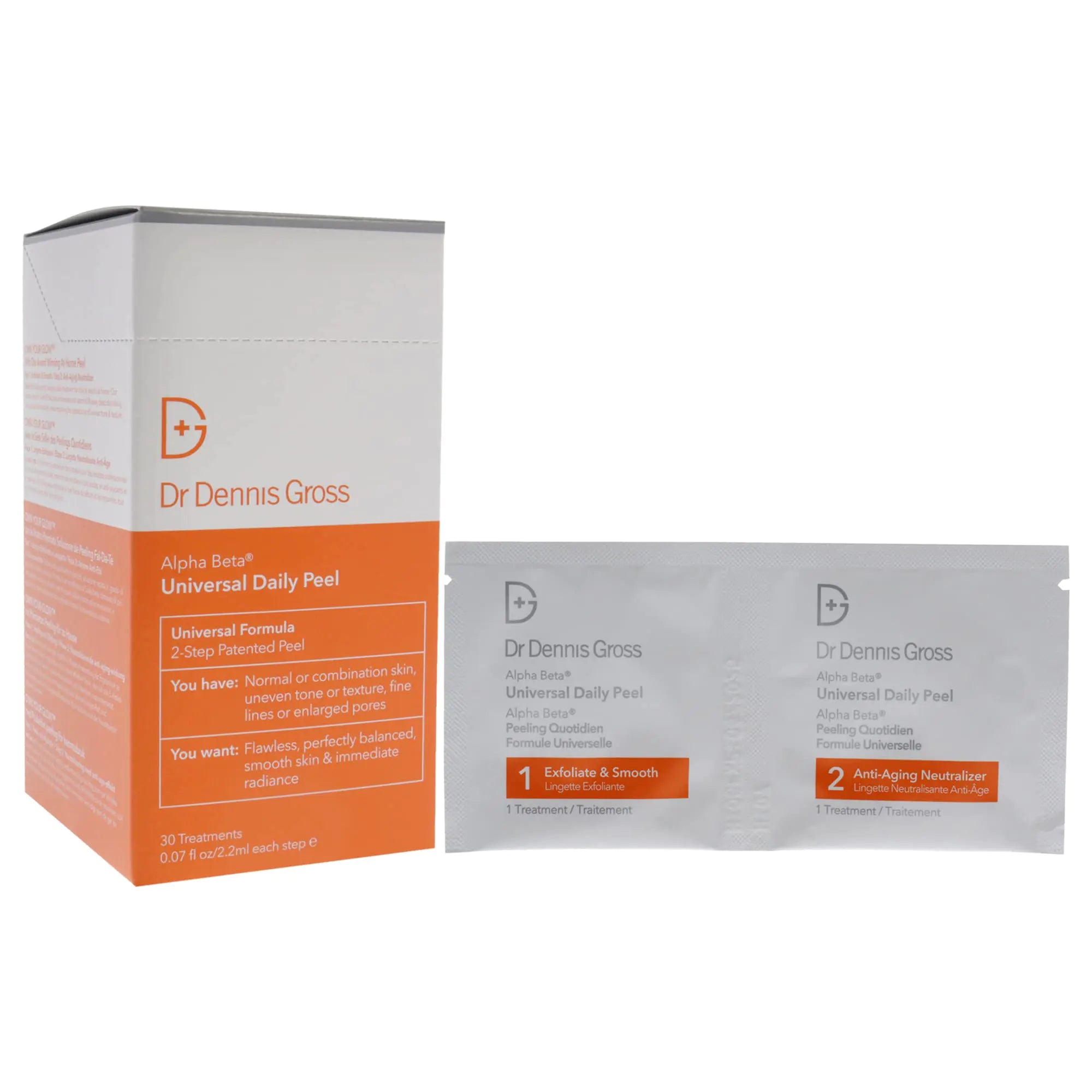 Tratamiento de peeling diario universal Alpha Beta del Dr. Dennis Gross, unisex, 30 oz, 1 onza (paquete de 30) 