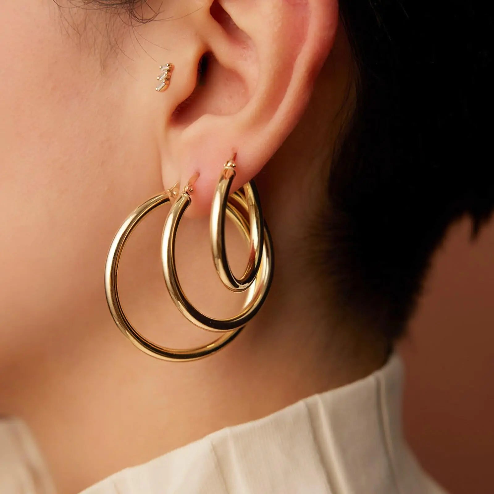 Gold Hoop Earrings Set for Women, 14K Small Huggie Earrings for Multiple Piercing Hypoallergenic Trendy Jewelry, Dainty Ball Cartilage Earrings