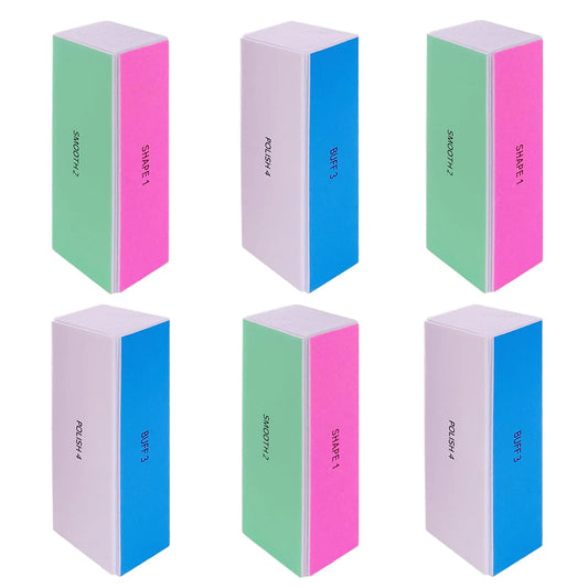 4 Way Nail Buffer Block (6 Pcs) – Nail Shine Buffers for Natural & Acrylic Nails, Smoother Buffing & Polishing Tool - Vivareflex Online