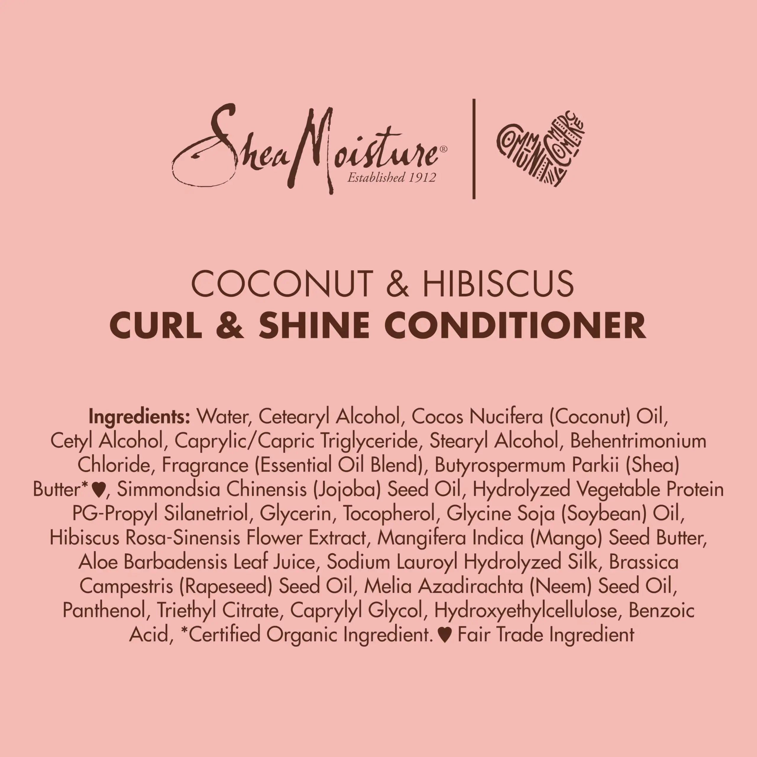 SheaMoisture Curl & Shine Conditioner - Coconut & Hibiscus for Thick, Curly Hair (13 oz) - Vivareflex Online