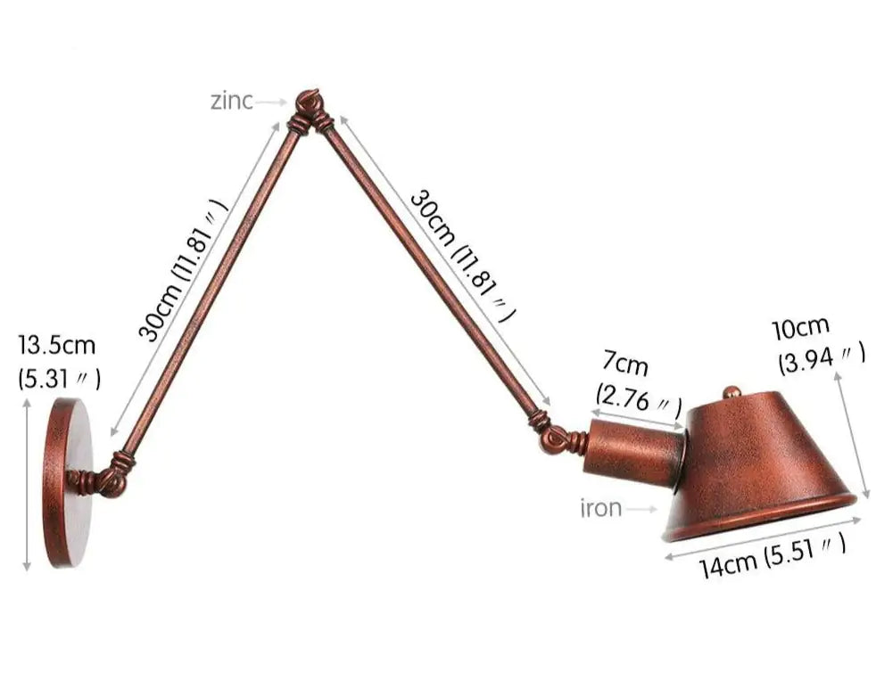 Aplique de pared en ángulo de estilo rústico