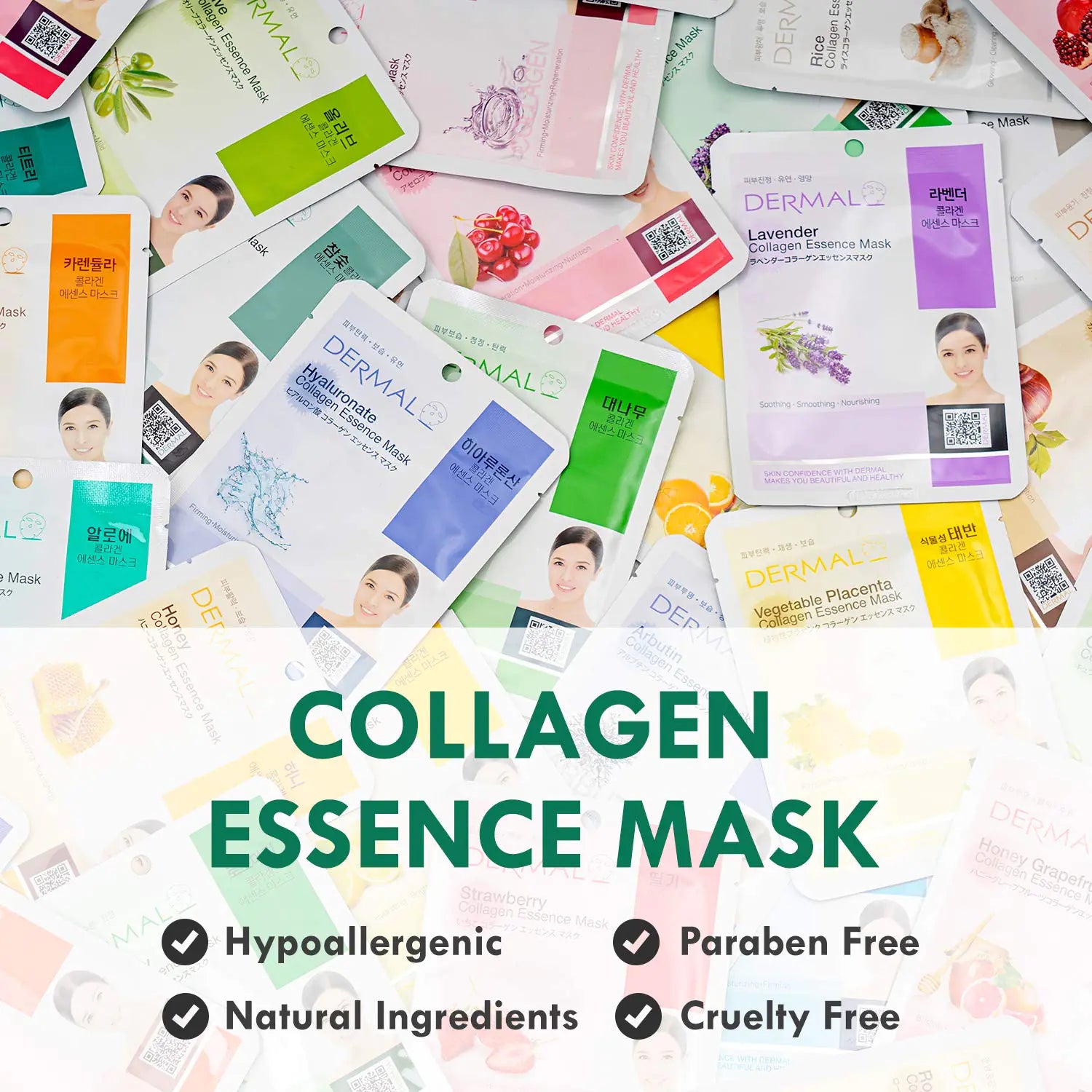 DERMAL 16 Combo Pack B Collagen Essence Korean Face Mask - Hydrating & Soothing Sheet Mask for Radiant Skin - Vivareflex Online