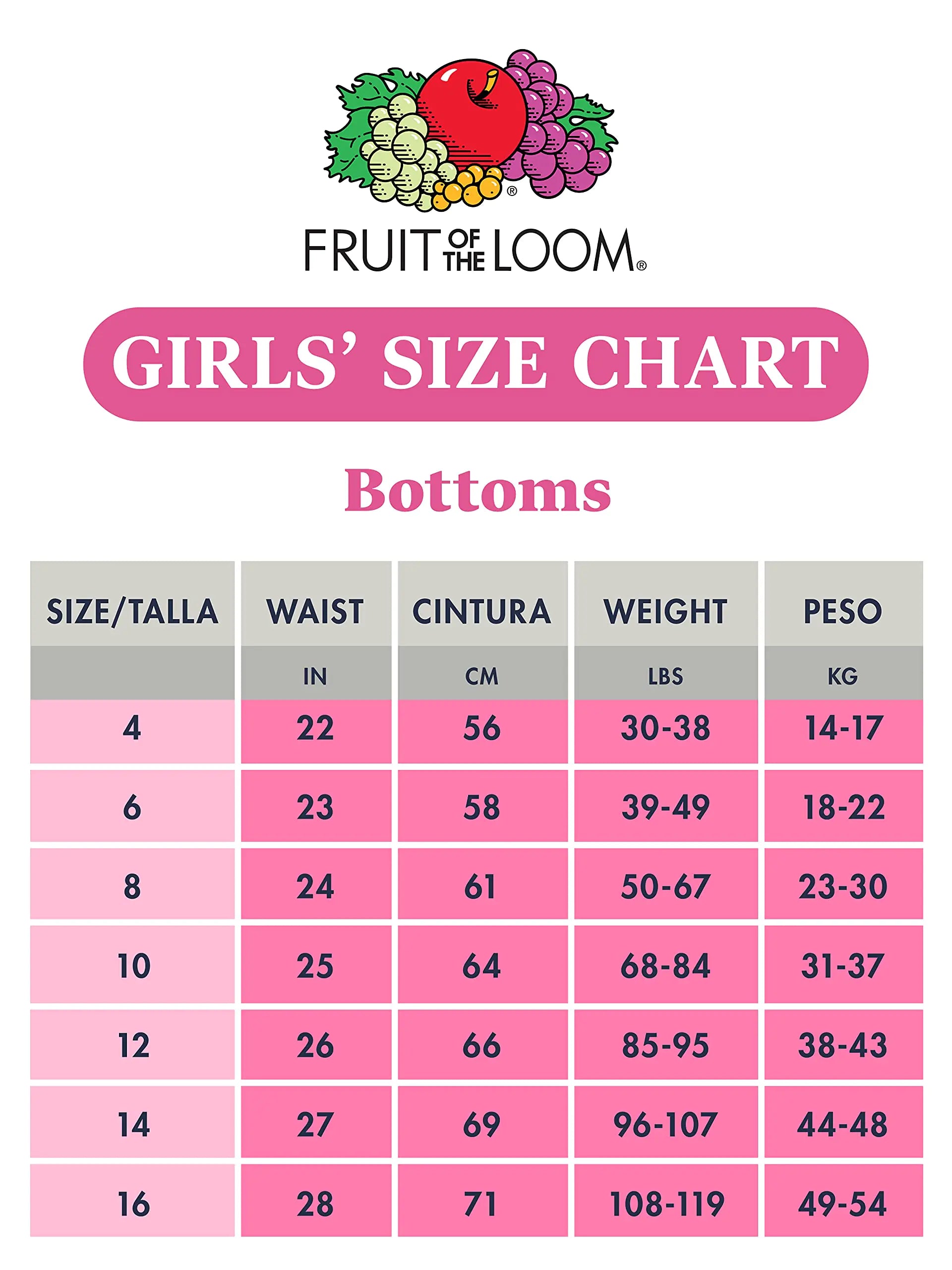 Lot de 14 shorts tendance pour fille Fruit of the Loom