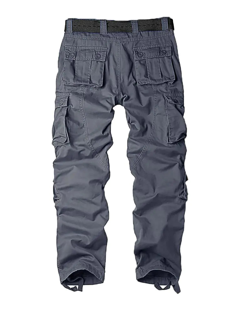 AKARMY Men's Casual Cargo Pants Military Army Camo Pants Combat Work Pants with 8 Pockets(No Belt) 32 Gray